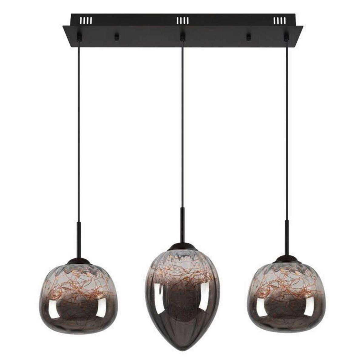LED-Hängeleuchte Exclo Schwarz max. 24 Watt - Schwarz, Modern, Glas/Metall (39/39/120cm) - Mömax