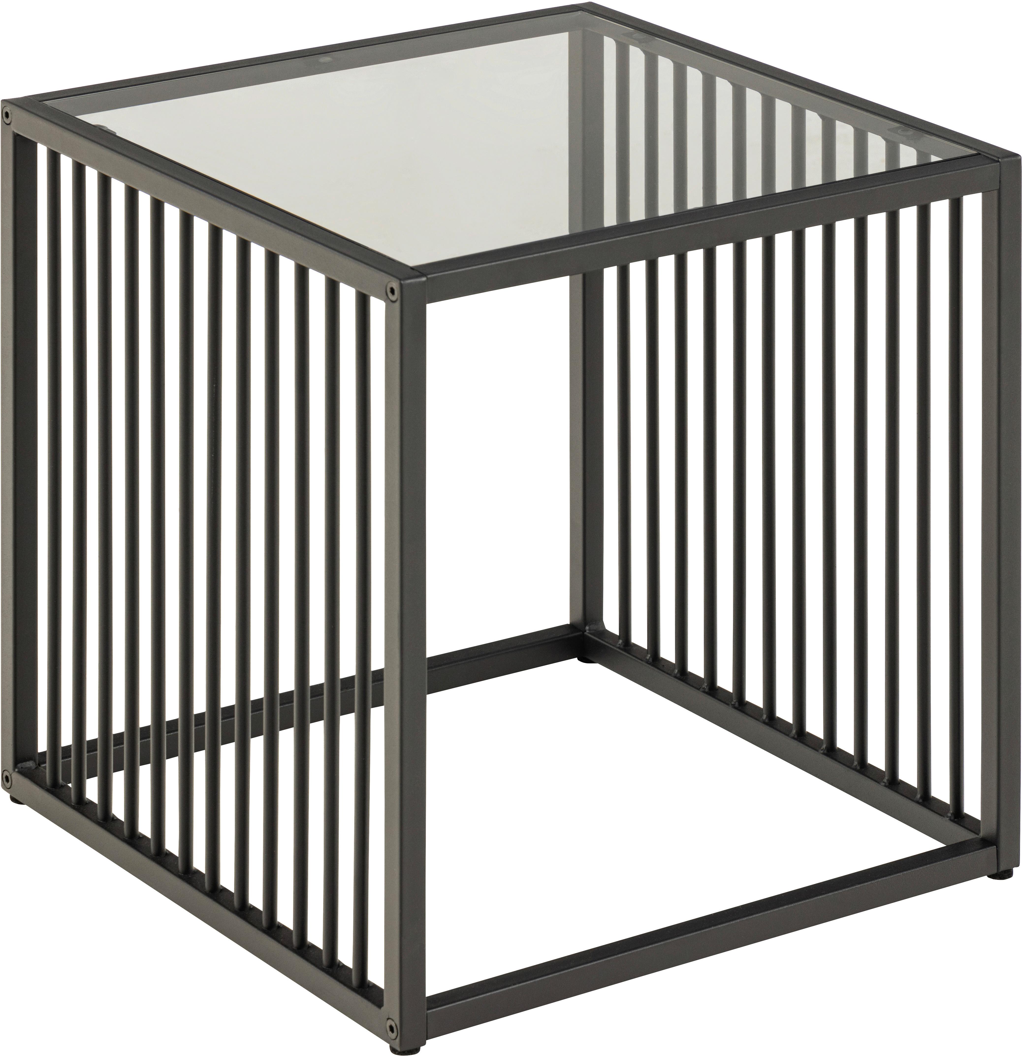 STOLIK BOCZNY STRINGTON - czarny, Design, metal/szkło (40/40/40cm) - MID.YOU