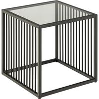 STOLIK BOCZNY STRINGTON - czarny, Design, metal/szkło (40/40/40cm) - MID.YOU