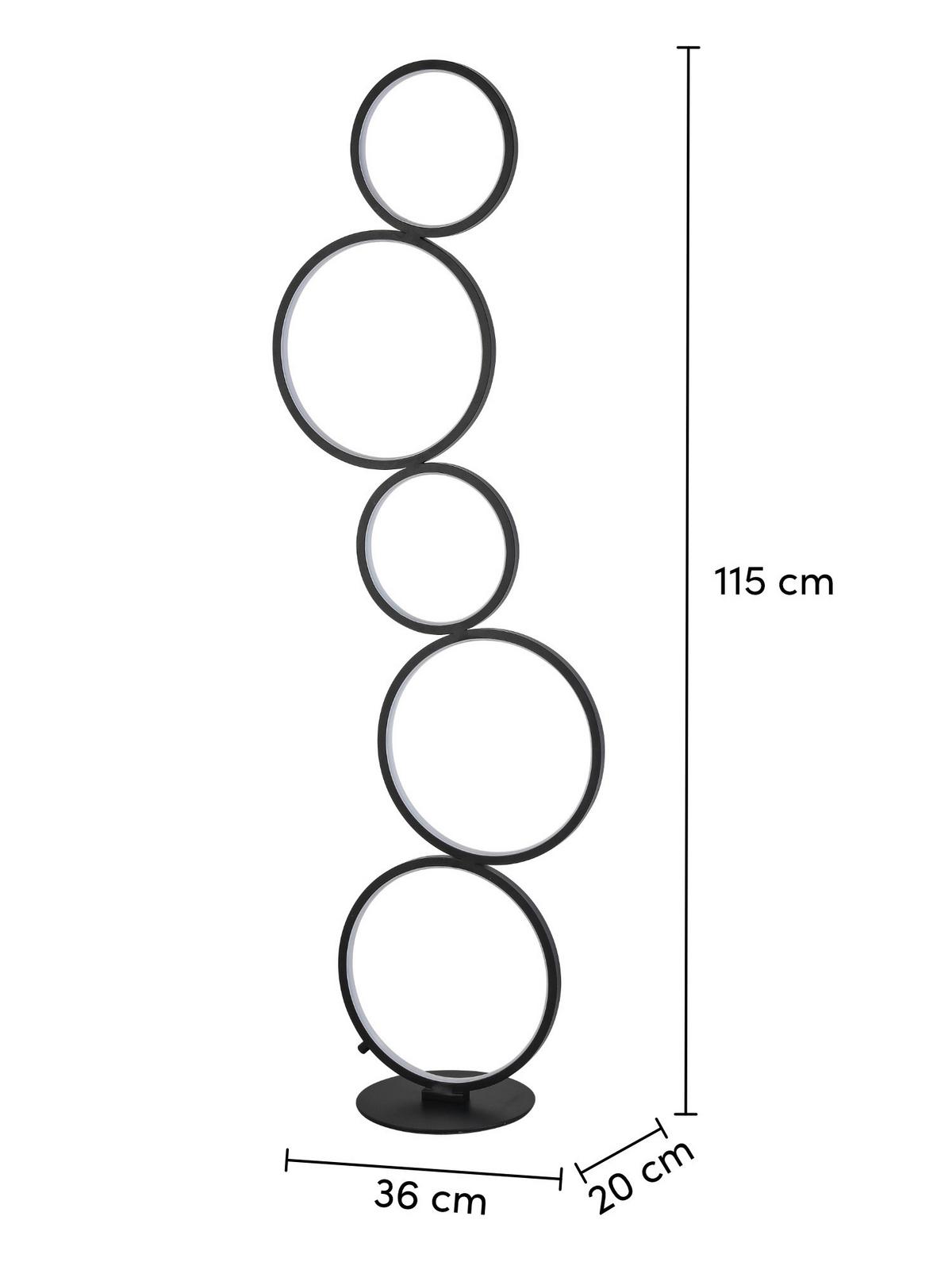 Lampadar cu LED Javier - negru, Modern, plastic/metal (36/115cm) - Mömax