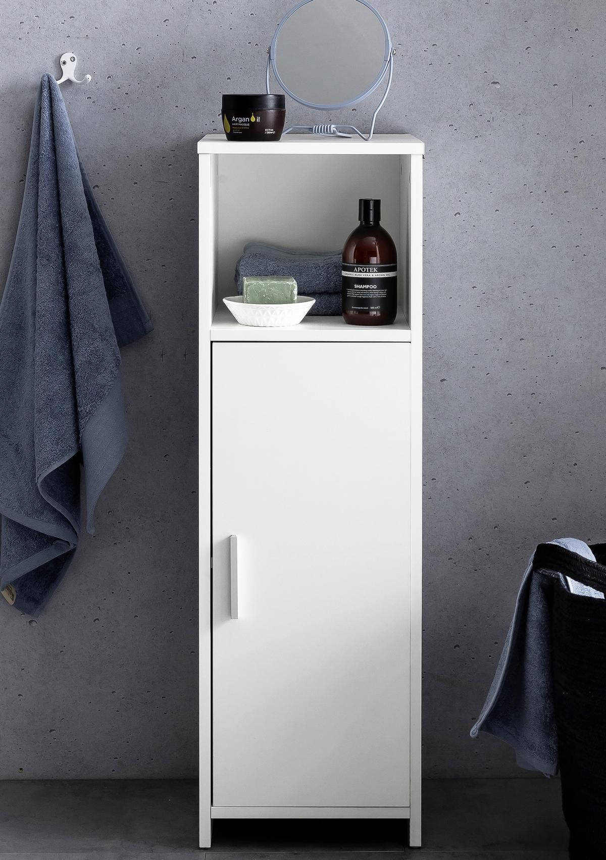 Srednje Visoka Omara Wl5.753 - bela/barve aluminija, Basics, kovina/leseni material (30/95,5/30cm) - MID.YOU
