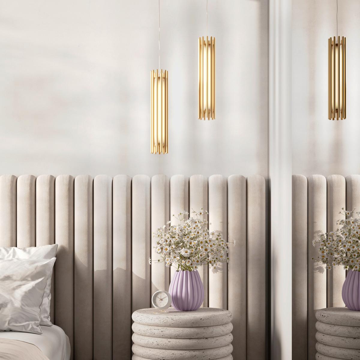 Pendelleuchte Sonata Messingfarben max. 12 Watt - Messingfarben/Goldfarben, Trend, Kunststoff/Metall (8,1/36cm) - MAYTONI