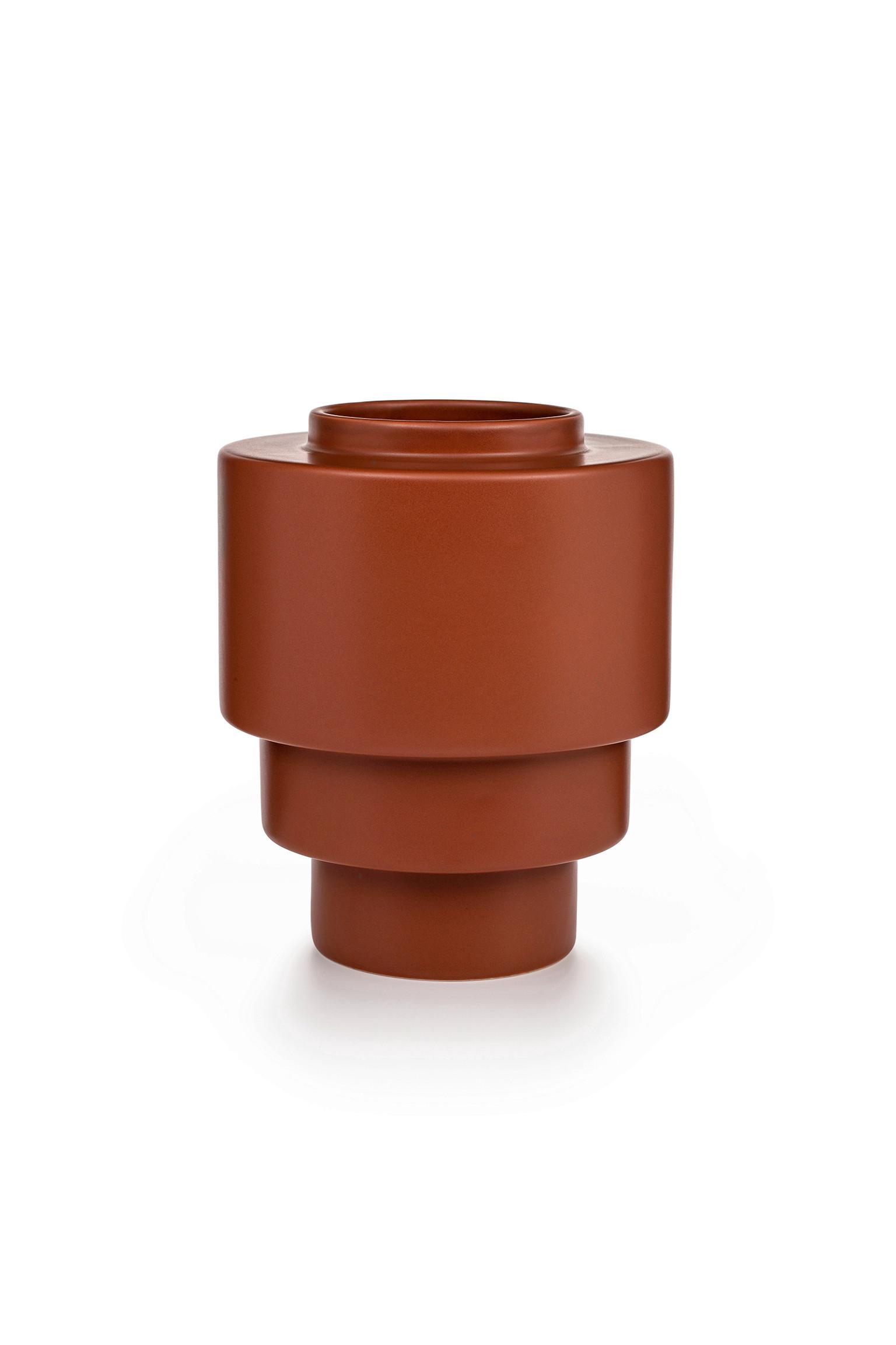 Vase Akka Rotbraun - Rotbraun, Trend, Keramik (16/19,5cm) - Markslöjd