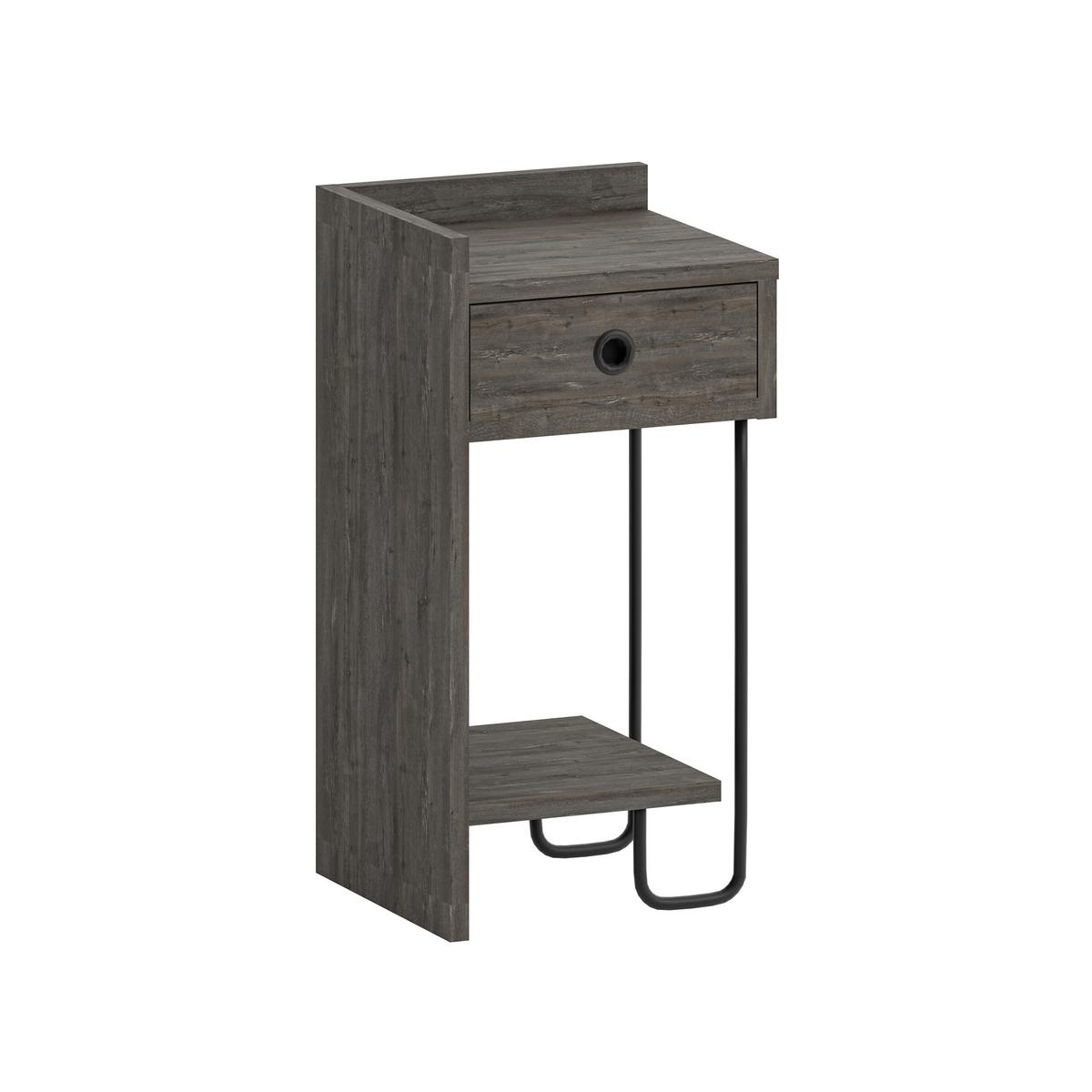 Nachtkästchen Sirius ca. 32x30x61 cm Dunkelbraun - Dunkelbraun, Design, Holzwerkstoff/Metall (32/30/61cm) - Livetastic