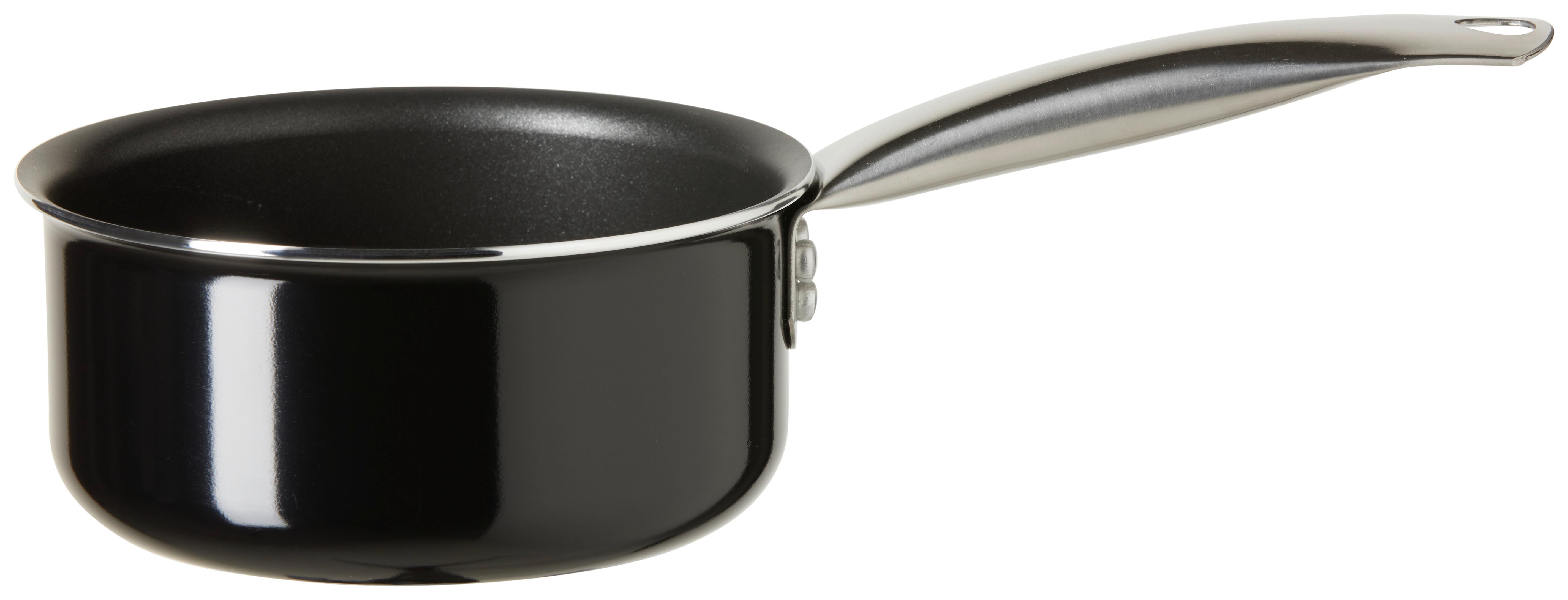 Kasserolle Classic Ø ca. 16cm - Silberfarben/Schwarz, Konventionell, Metall (16/8cm) - Modern Living
