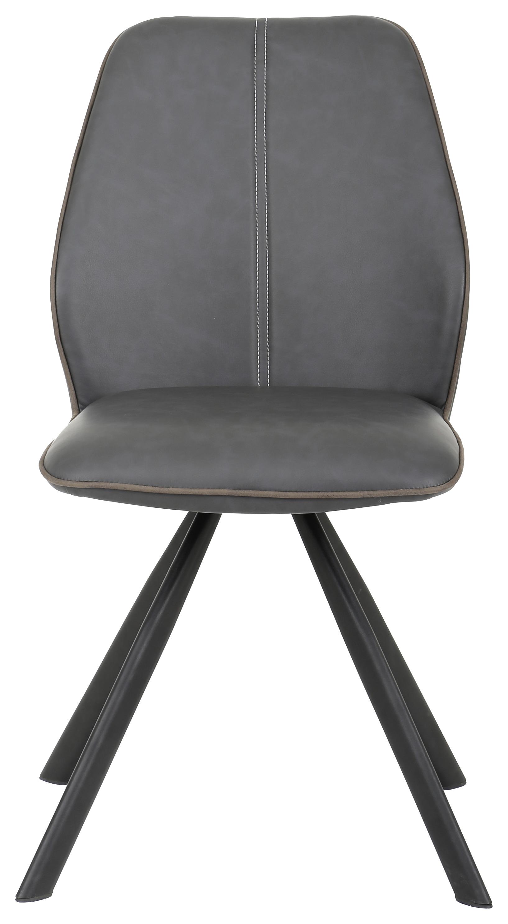 Stuhl in Schwarz - Schwarz/Braun, MODERN, Textil/Metall (44/88/62cm) - Modern Living