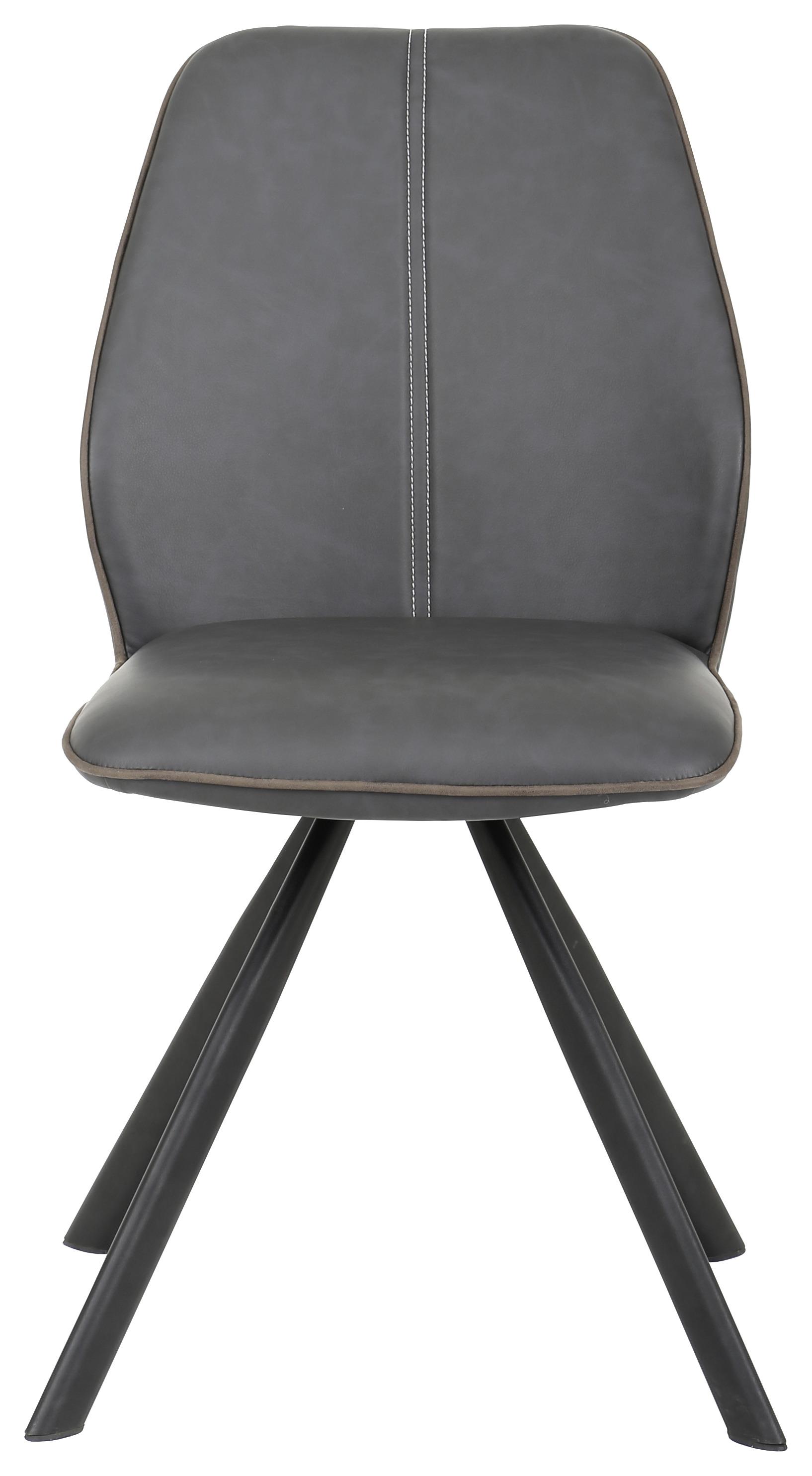 Stuhl in Schwarz - Schwarz/Braun, Modern, Textil/Metall (44/88/62cm) - Modern Living