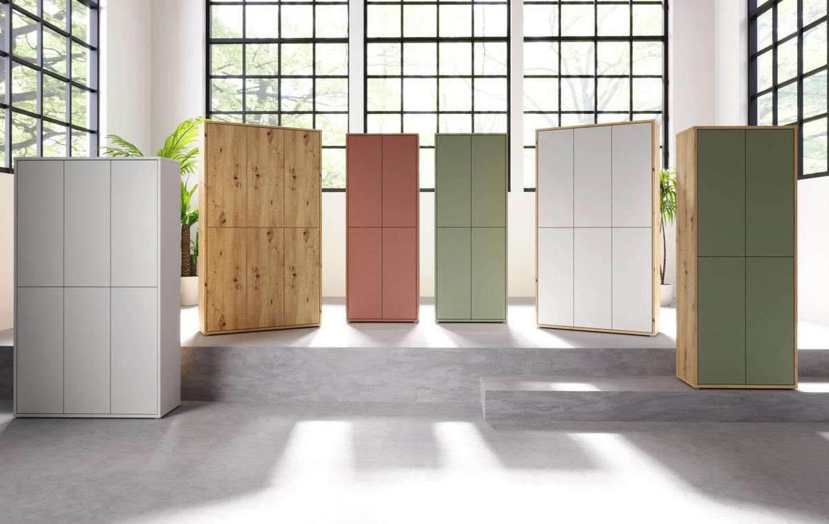 Dulap pentru pantofi ALICE SPRINGS - verde salvie, Basics, material pe bază de lemn (74,5/191,9/34,9cm) - Modern Living