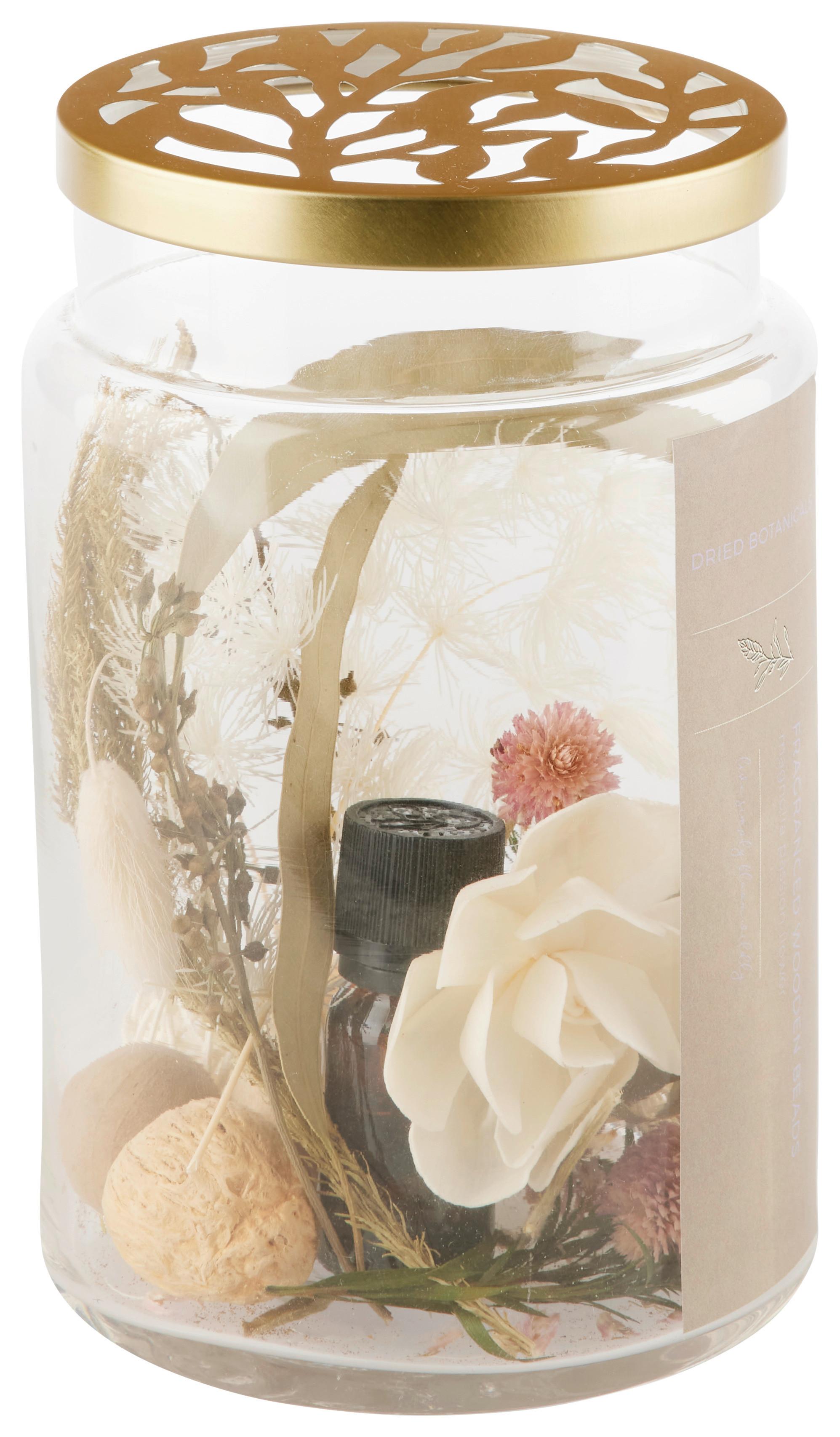 Potpourri Üvegben Fiore - pink/rózsaszín, Romantik / Landhaus, Üveg/természetes anyagok (11,3/17,5cm) - Modern Living