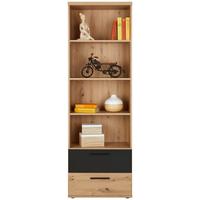 Regal Racer-light, Barva Hrasta, Črna - črna/barve hrasta, Konvencionalno, umetna masa/leseni material (60,2/189,1/34,8cm) - Mömax