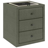 Noćni Ormarić Brisbane Ii - zelena/crna, Trend, staklo/drvni materijal (49,5/56,5/46cm) - Premium Living