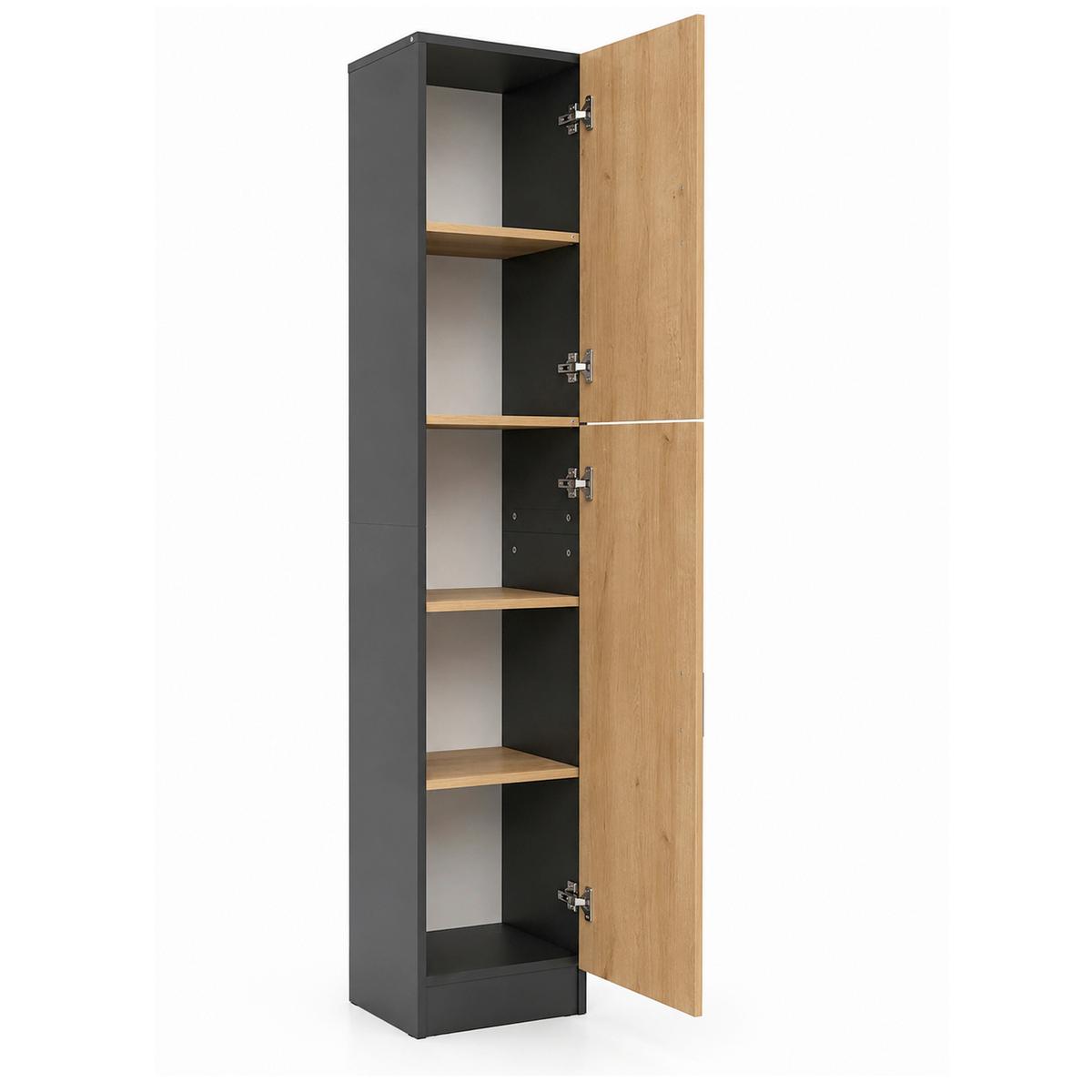 Aktenschrank Dilos L - Honigeiche/Anthrazit, Modern, Holzwerkstoff (38/183/32cm) - MID.YOU