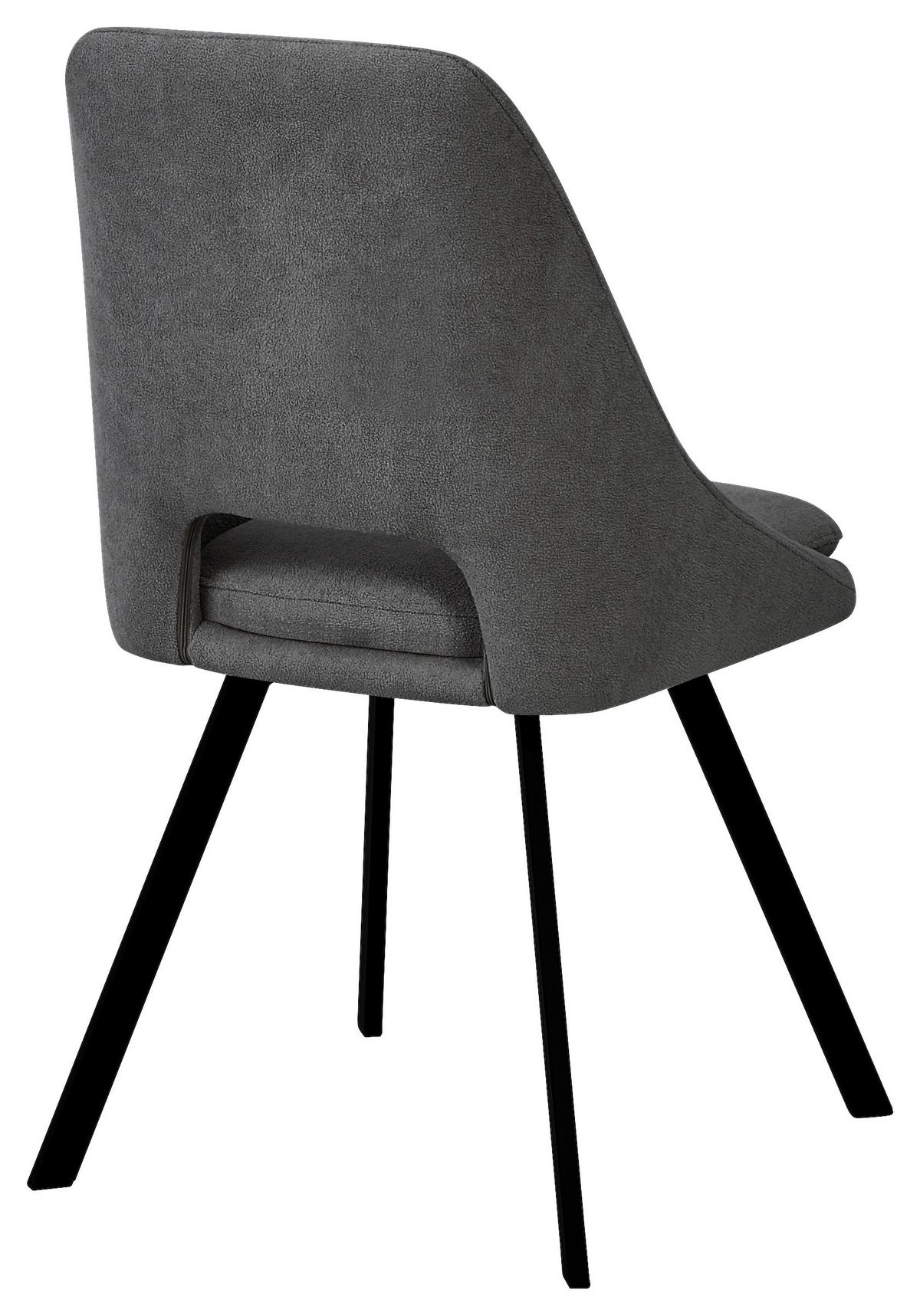 KRZESŁO WALLY - antracytowy/czarny, Design, metal/tkanina (48/85/56cm) - Boxxx