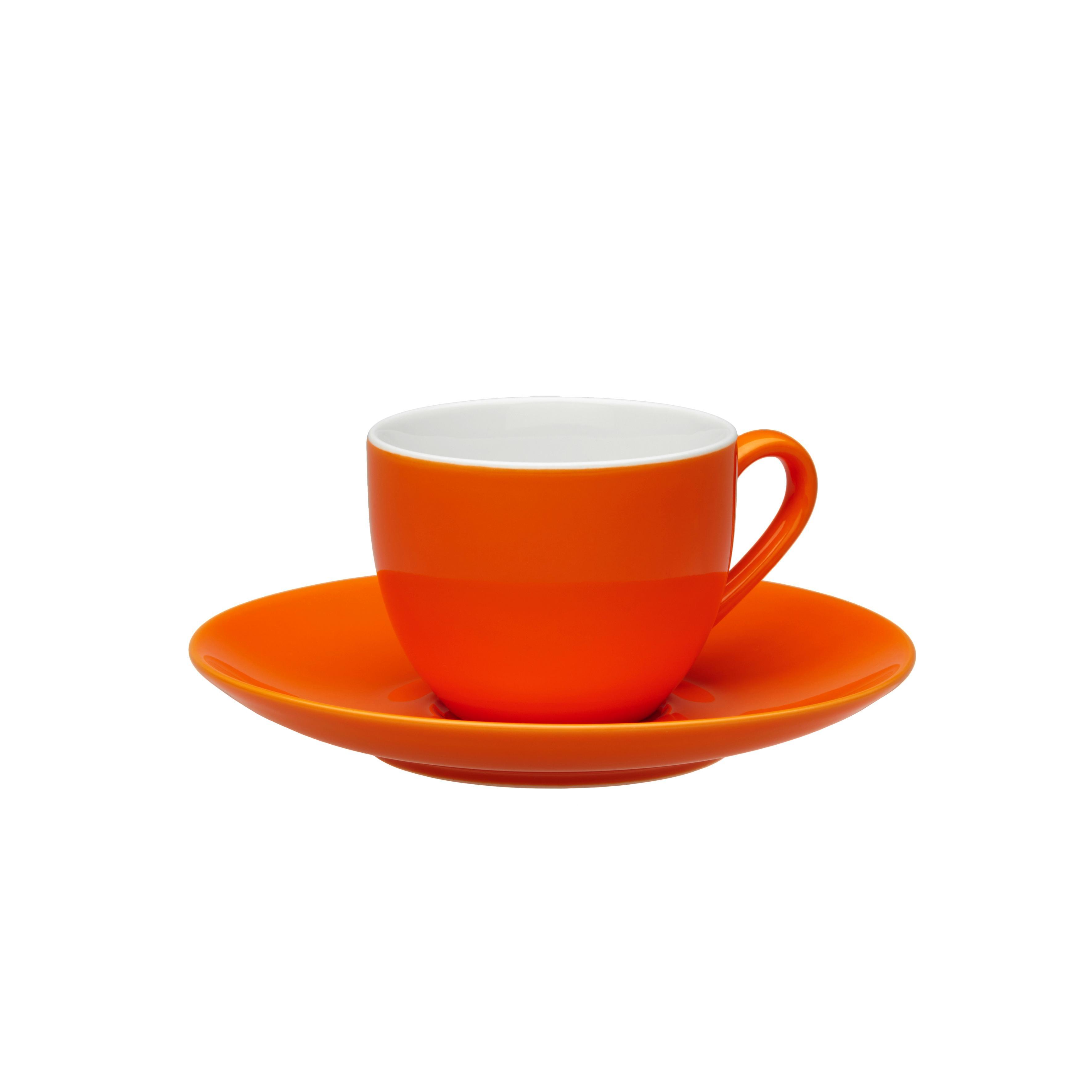 Espressotasse mit Untertasse Sandy aus Keramik ca. 90ml - Orange, KONVENTIONELL, Keramik (6,4/5cm) - Mömax modern living