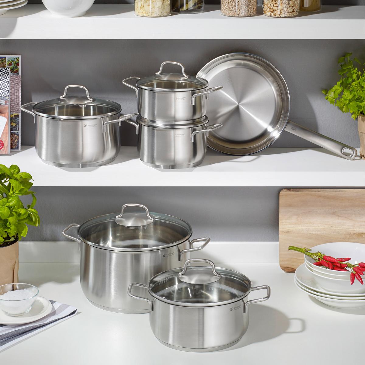 ZESTAW GARNKÓW 0739166030 WMF - kolor stalowy/przejrzysty, Basics, metal/szkło - WMF