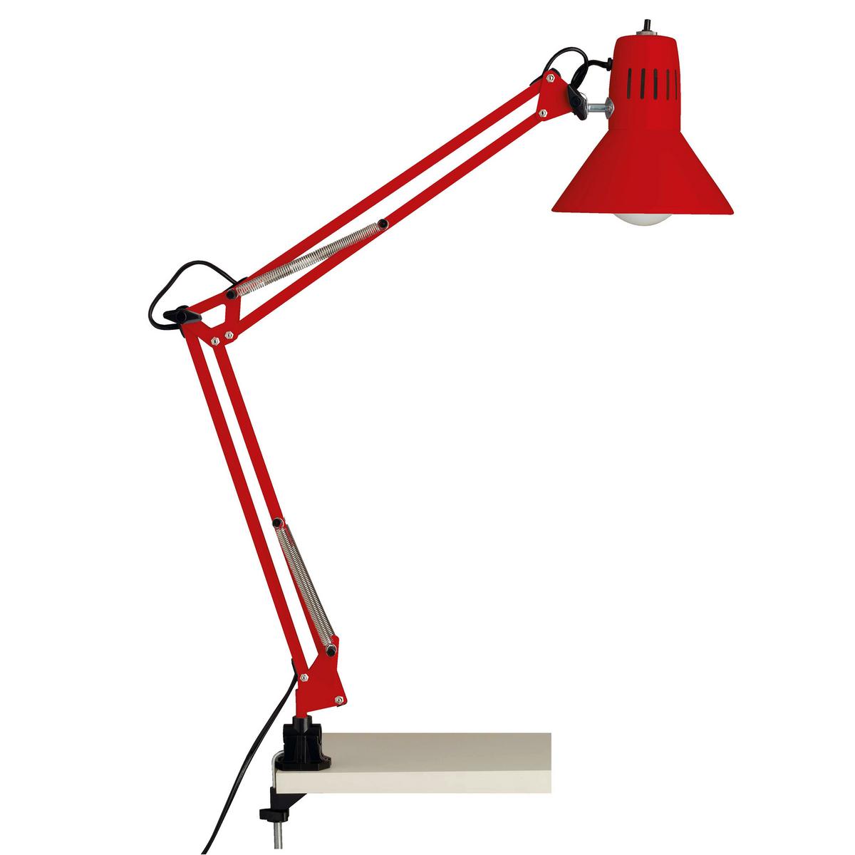Klemmleuchte Hobby Rot max. 40 Watt - Rot, KONVENTIONELL, Metall (17/70cm) - Brilliant