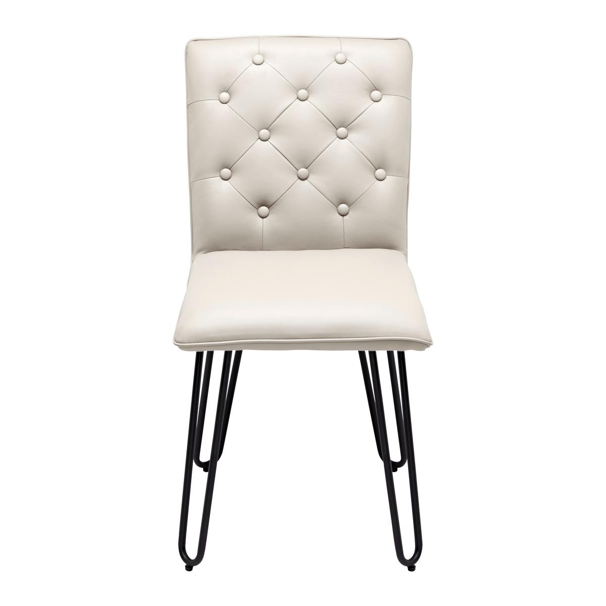 KRZESŁO IVIE - czarny/taupe, Modern, metal/drewno (43/86/62cm) - Bessagi Home