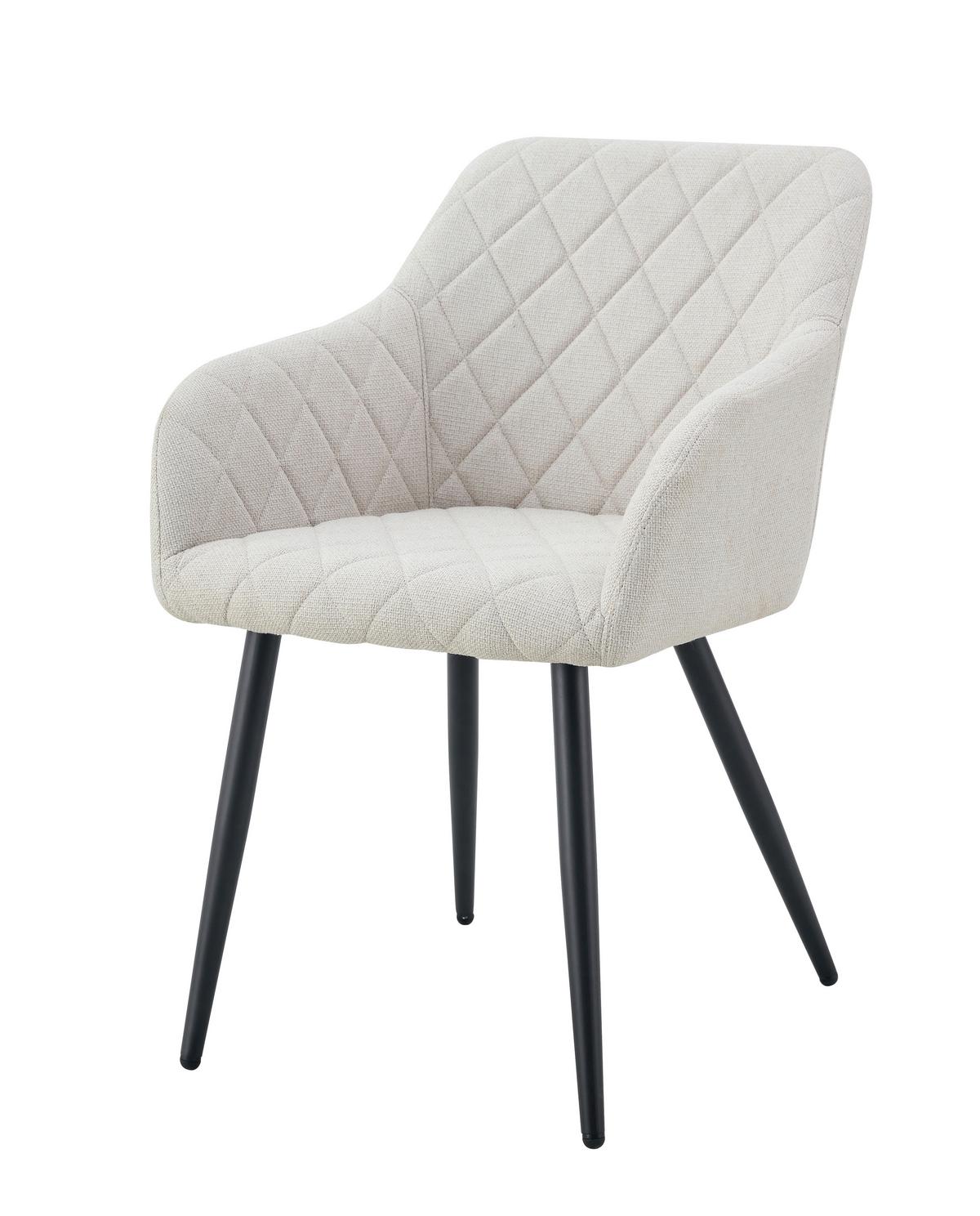 Set Stolov Lea, Krem Barva, 2 Kos - črna/krem barve, Moderno, kovina/tekstil (56/83/60cm) - MID.YOU