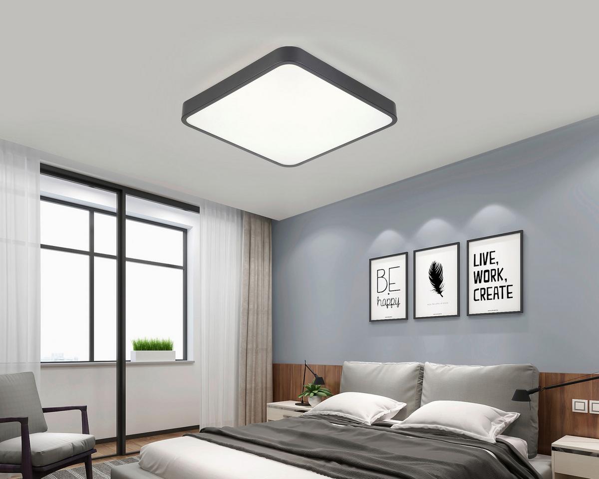 Plafonieră cu Led SHIRLEY1 - negru, Konventionell, plastic/metal (33.5/33.5cm) - Modern Living