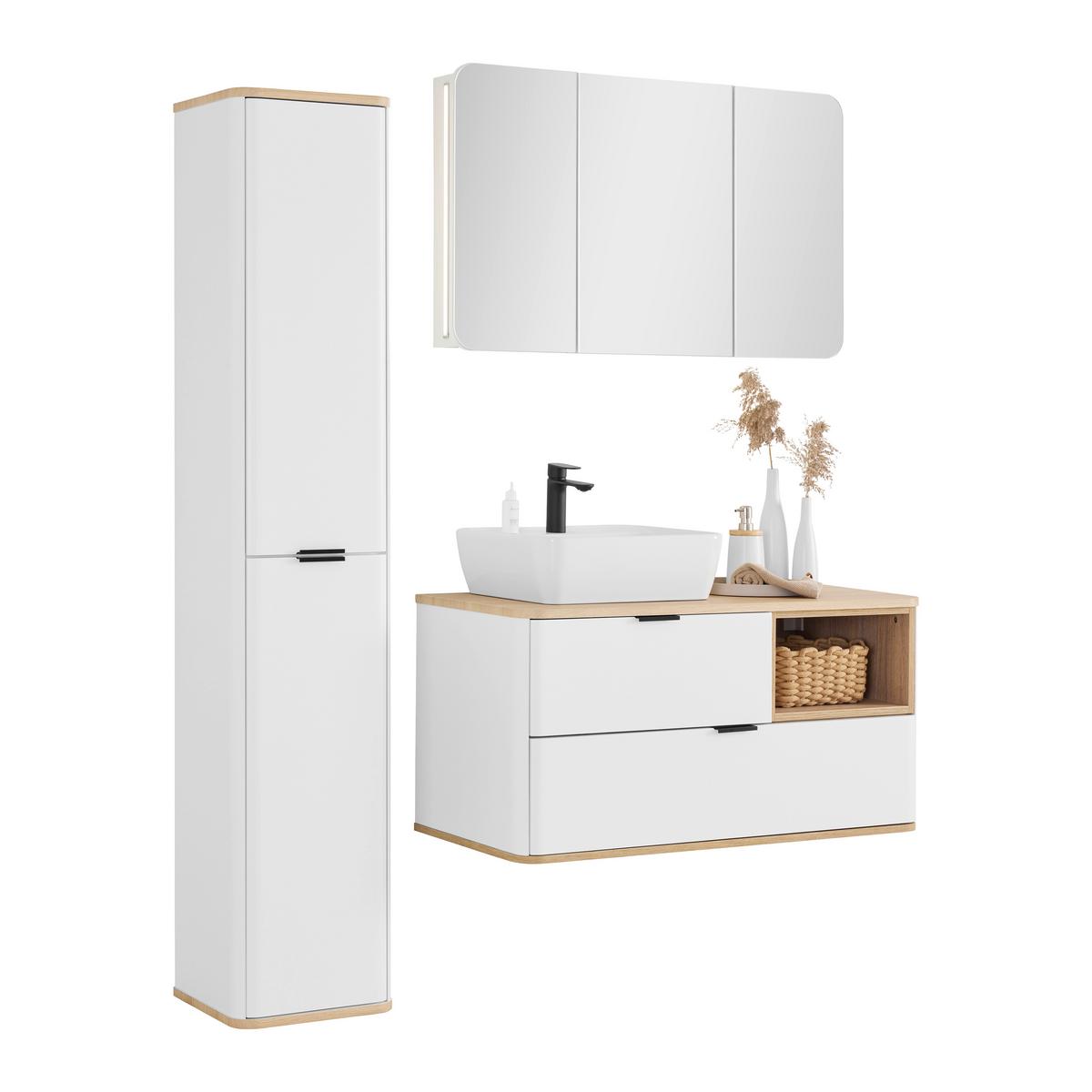 Vioski Element Elias -Exklusiv- - bijela/crna, Moderno, staklo/drvni materijal (35/180/35cm) - Mömax