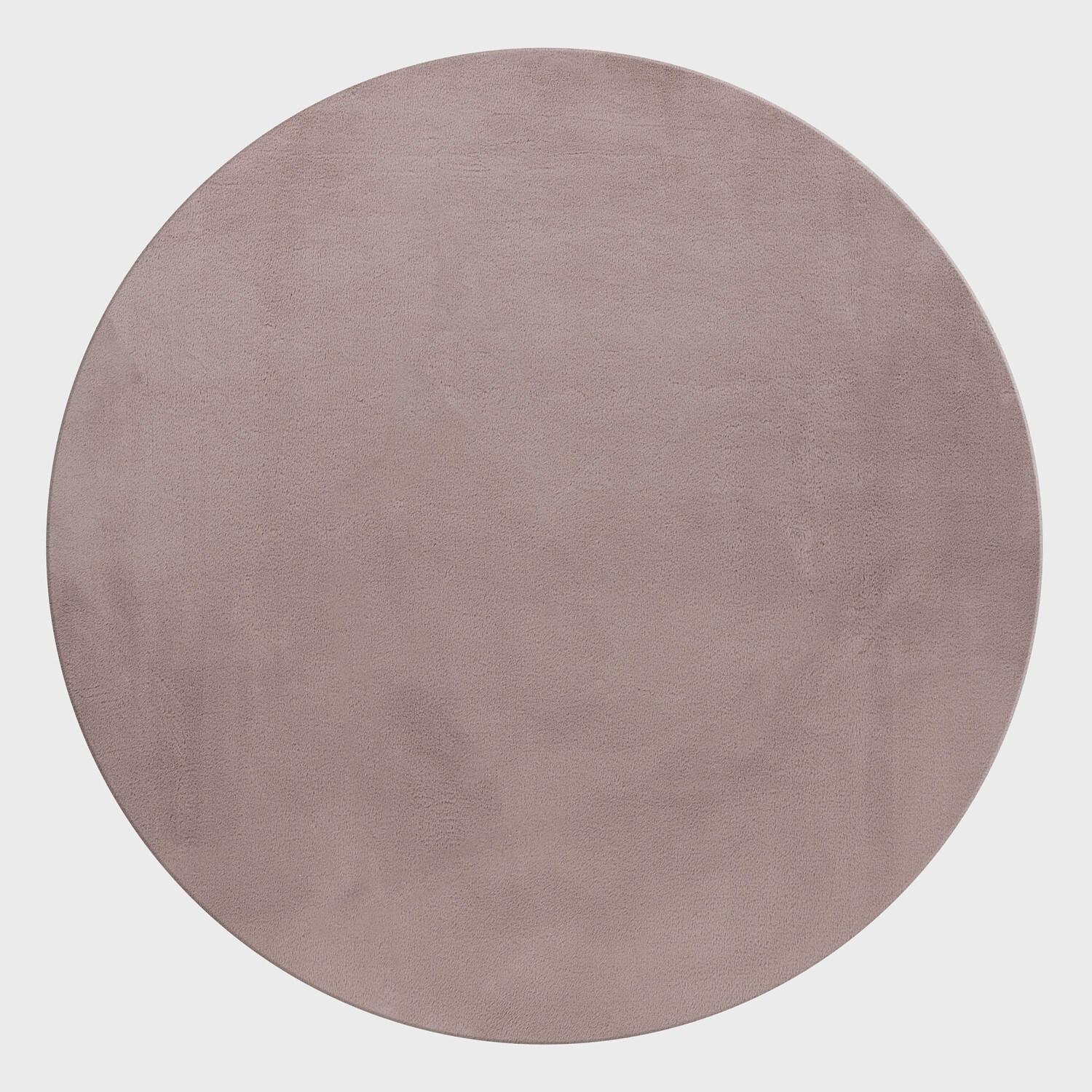 Hochflorteppich Pouffy Beige Ø ca. 120cm - Beige, Basics, Textil (120/120cm)
