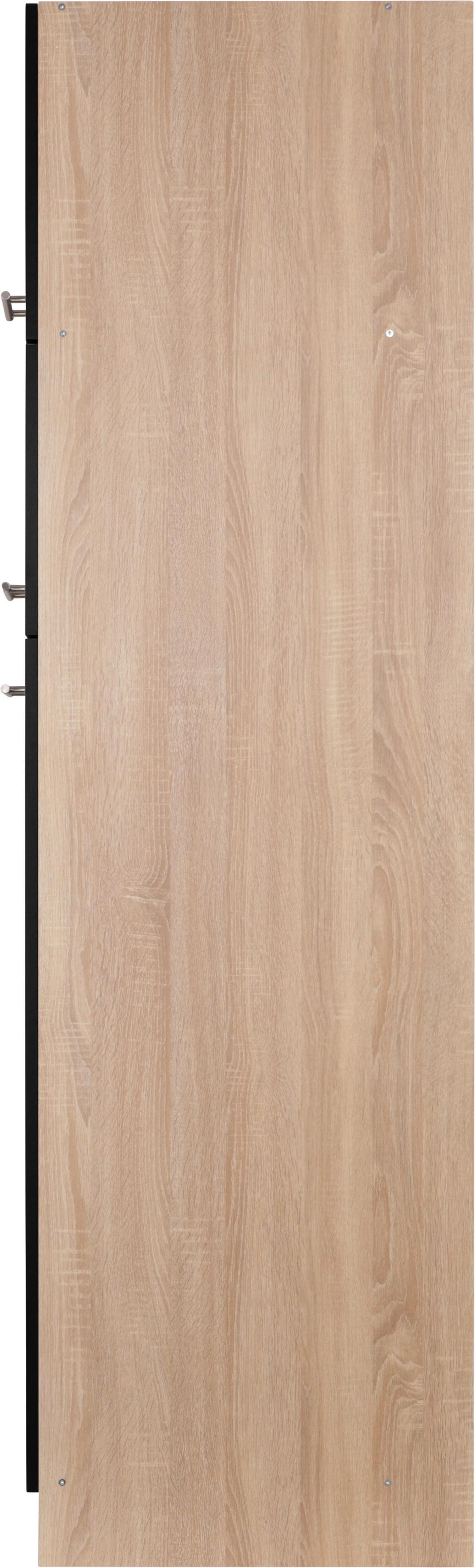 Omara Za Vgradno Napravo Merle, Barva Hrasta, Črna - srebrne barve/črna, Basics, kovina/leseni material (60/200/60cm) - Respekta