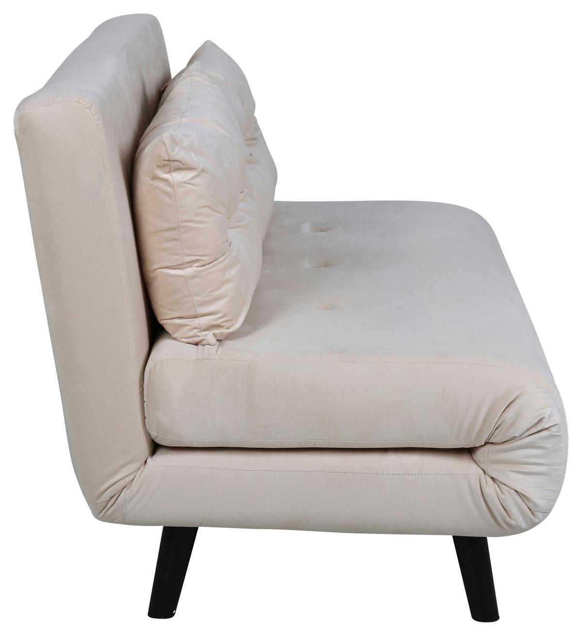 SCHLAFSOFA VICKY - Creme, Design, Textil/Metall (120/88/80cm) - Livetastic