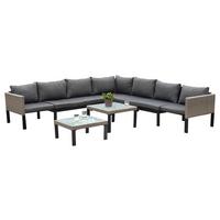 Lounge Garnitura Amantea, Raztegljiva - bež, Moderno, kovina/umetna masa (200/200cm) - Gardenson