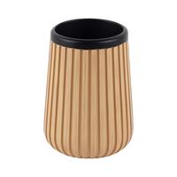 Zahnputzbecher Loft Schwarz/Sandfarben - Sandfarben/Schwarz, Modern, Kunststoff (7,5/10,5cm) - Mömax