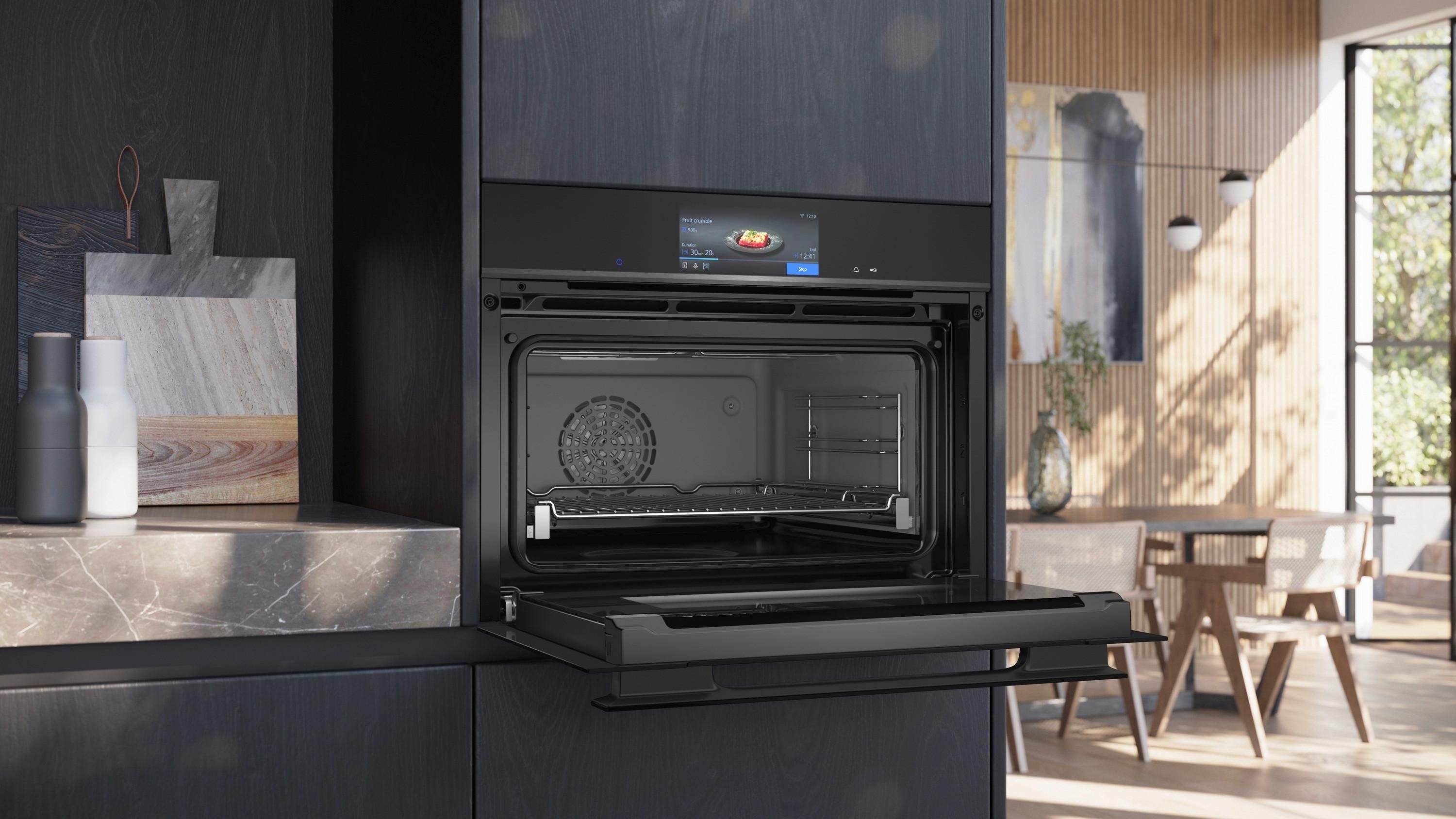 Kompaktbackofen CS958GDD1 Edelstahl schwarz - Edelstahlfarben/Schwarz, Metall (59,4/45,5/54,8cm) - Siemens