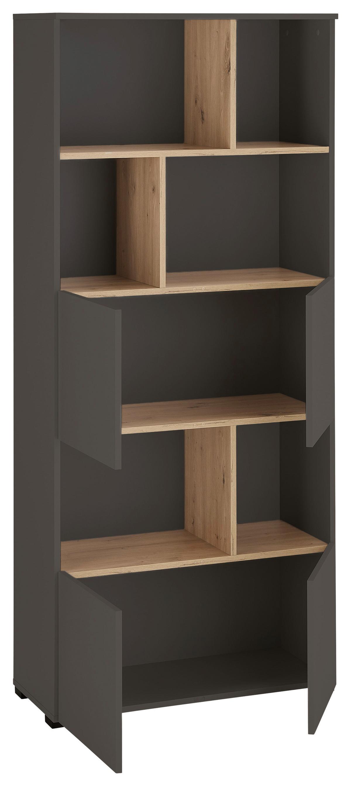 Regal Savanna Anthrazit - Anthrazit/Schwarz, Modern, Holzwerkstoff/Kunststoff (80/180/35cm) - Mömax