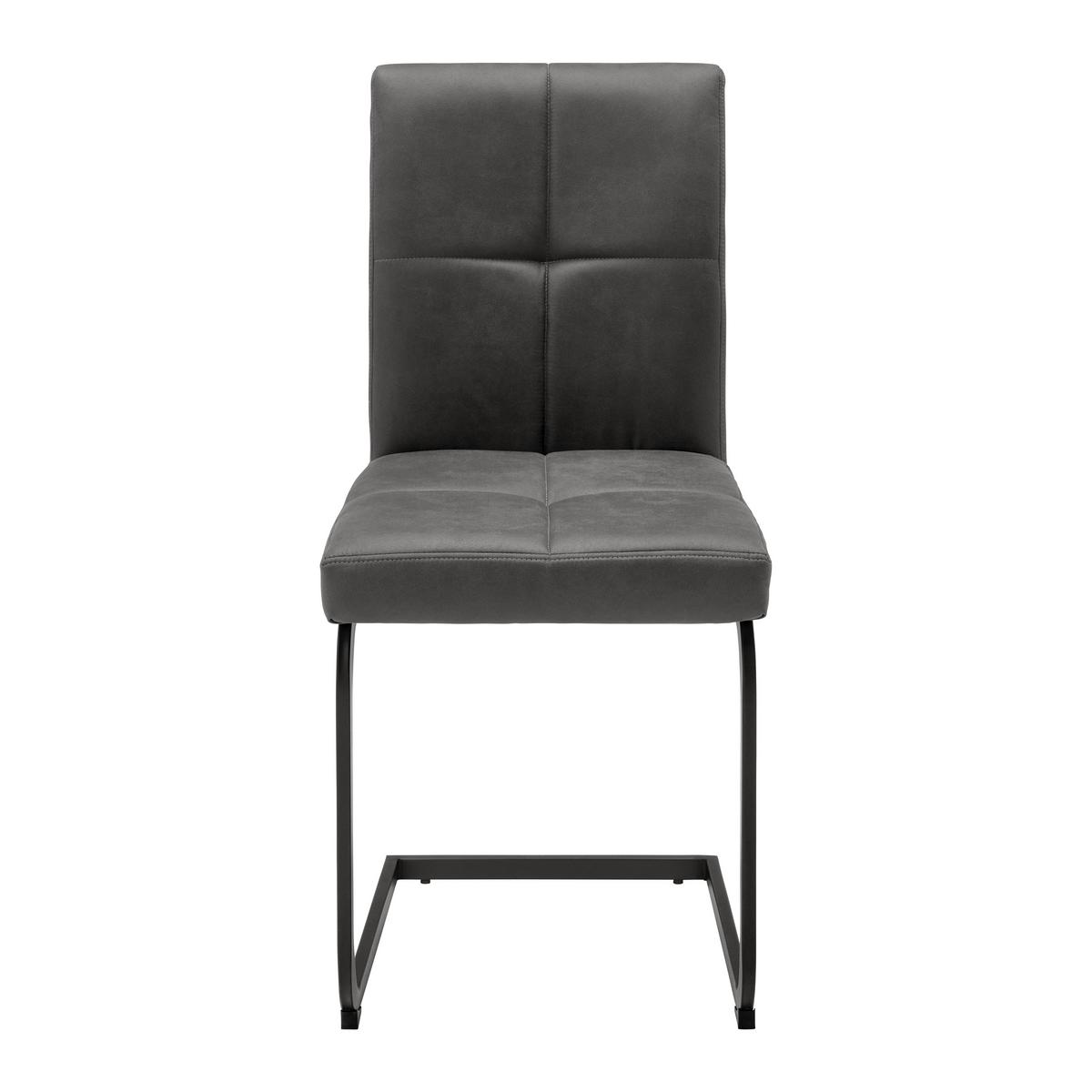 Scaun cantilever COOPER - negru/gri, Modern, metal/textil (45/93/60cm) - Mömax