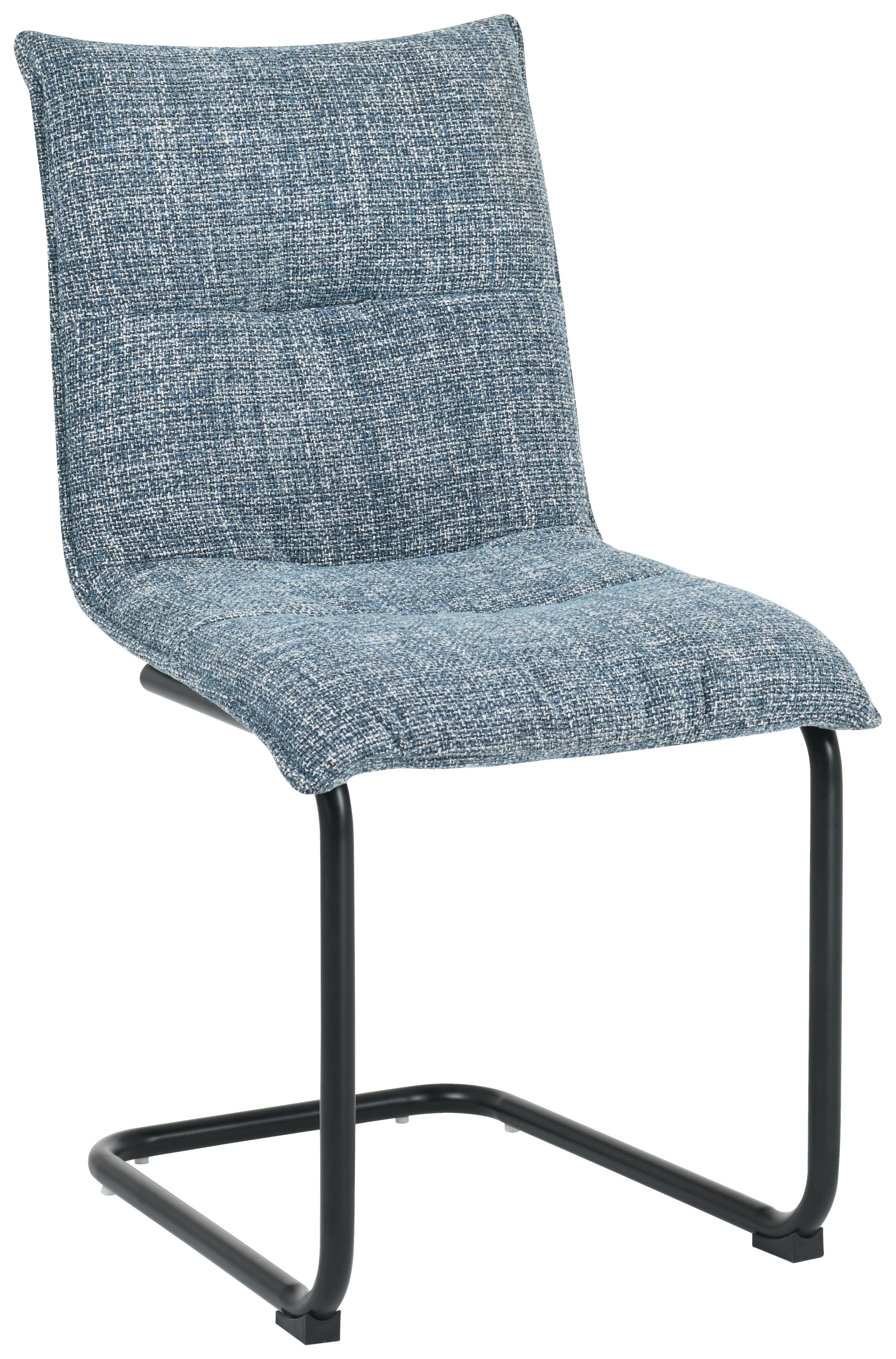 KRZESŁO NA PŁOZIE MOPS    -BOXXX- - niebieski/czarny, Modern, metal/tkanina (47/85/59cm) - Boxxx