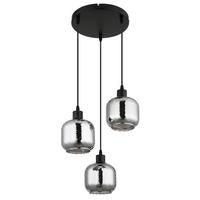 HÄNGELEUCHTE 15754-3H  XIA - Opal/Schwarz, Design, Glas/Kunststoff (35/120cm) - Globo