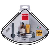 Fürdőszobai Sarokpolc Lava - fekete, Modern, fém (20/20/6cm)