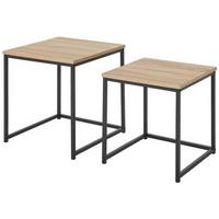 STOLIK KAWOWY LIKASI - kolor naturalny/czarny, Modern, materiał drewnopochodny/metal (45/45/55cm) - PBJ