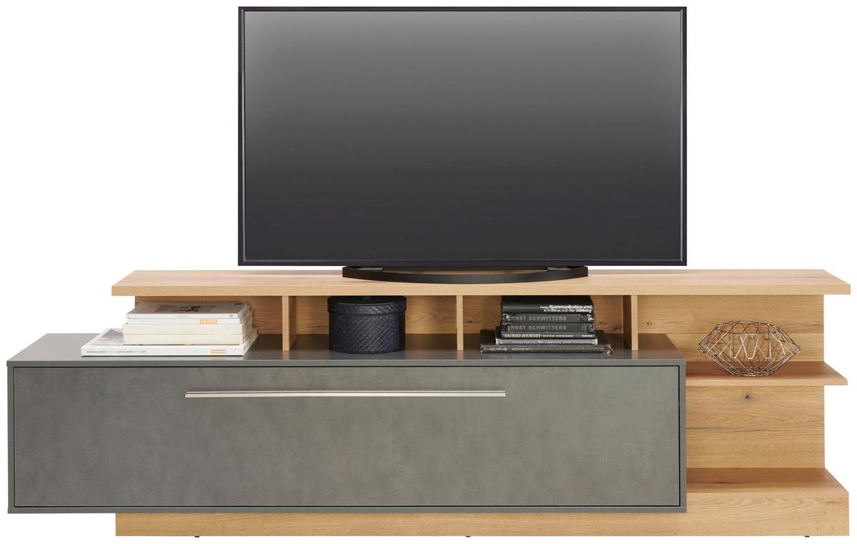 Tv-element Limit, Barva Hrasta, Temno Siva - Moderno, umetna masa/leseni material (220/68,5/40cm) - Mömax