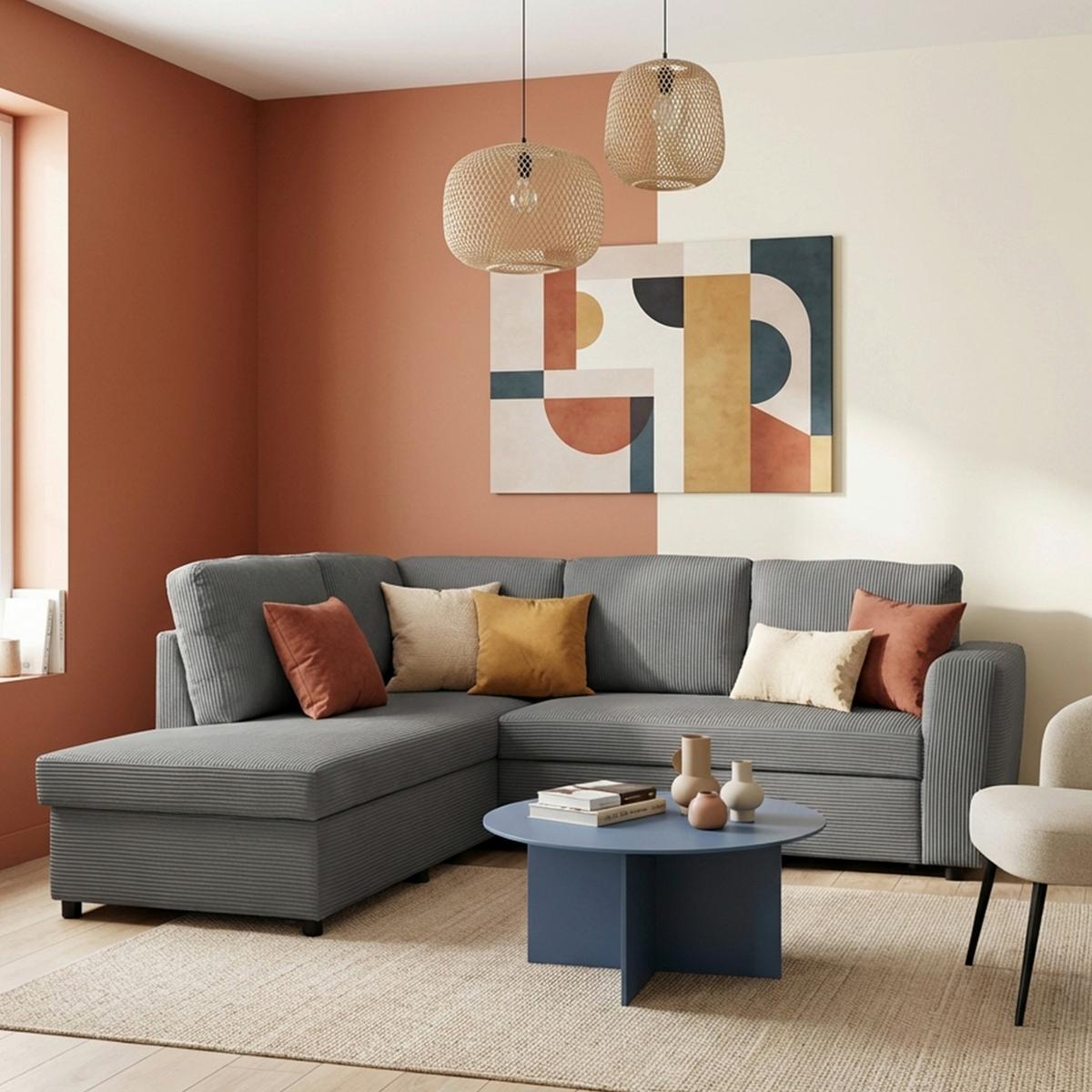 Coltar TOULOUSE - antracit, Trend, lemn/metal (206/224cm)