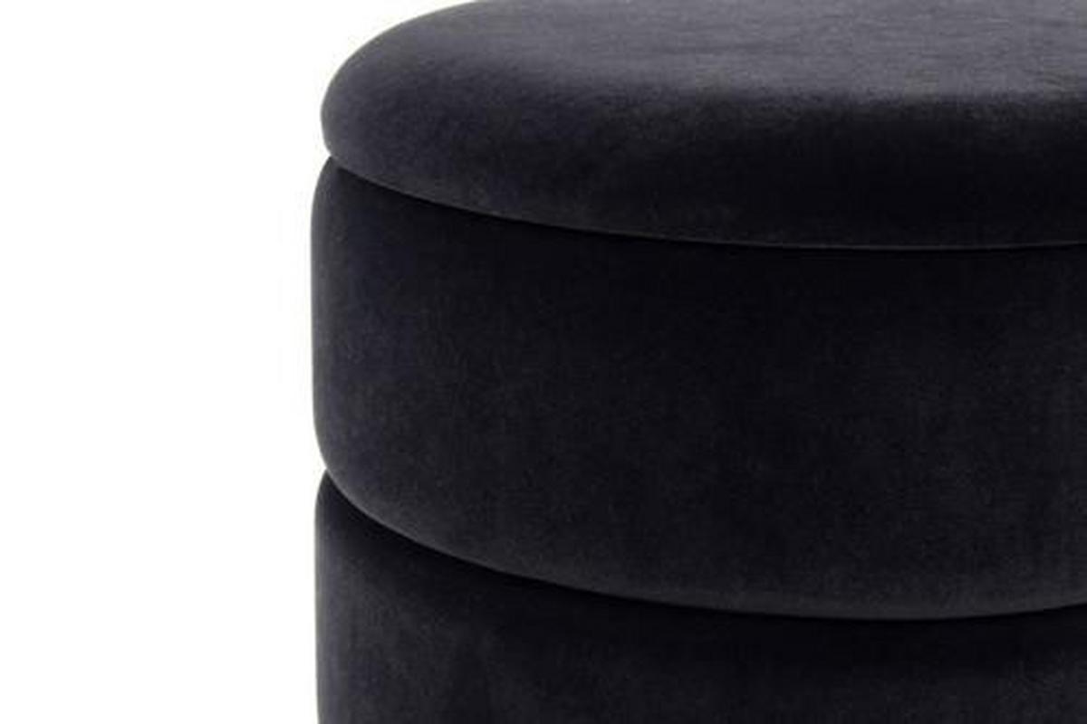 HOCKER Hocker rund in Schwarz - Silberfarben/Schwarz, Basics, Holzwerkstoff/Kunststoff (37,5/41/37,5cm) - Kayoom