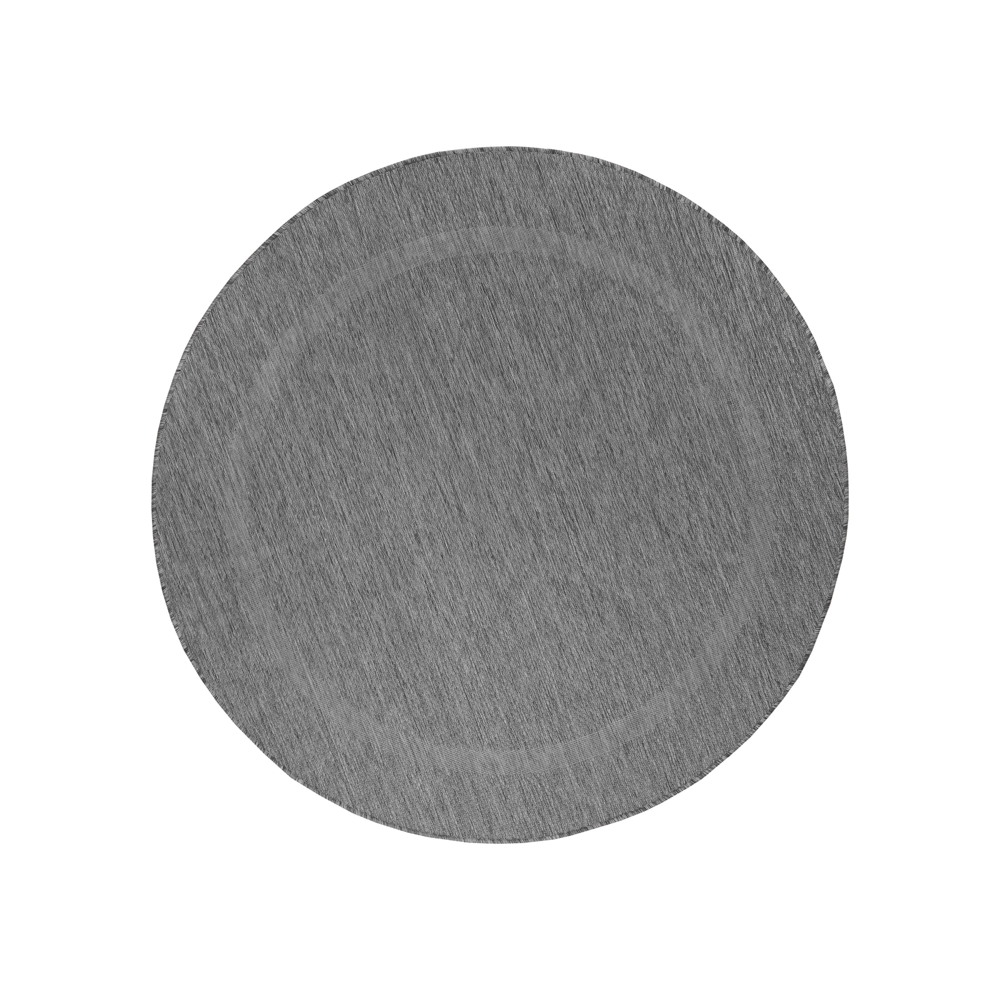 Flachwebeteppich Relax Grau Ø ca. 200cm - Grau, Basics, Textil (200/200cm) - Novel