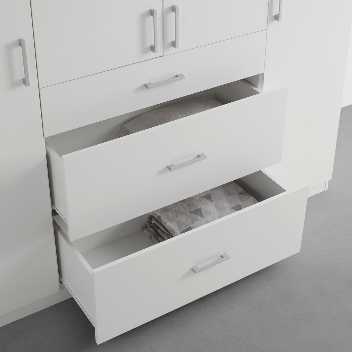 Drehtürenschrank Lasse 4T in Weiß ca. 180x197x55cm - Weiß, KONVENTIONELL, Holz (180/197/55cm) - Mömax