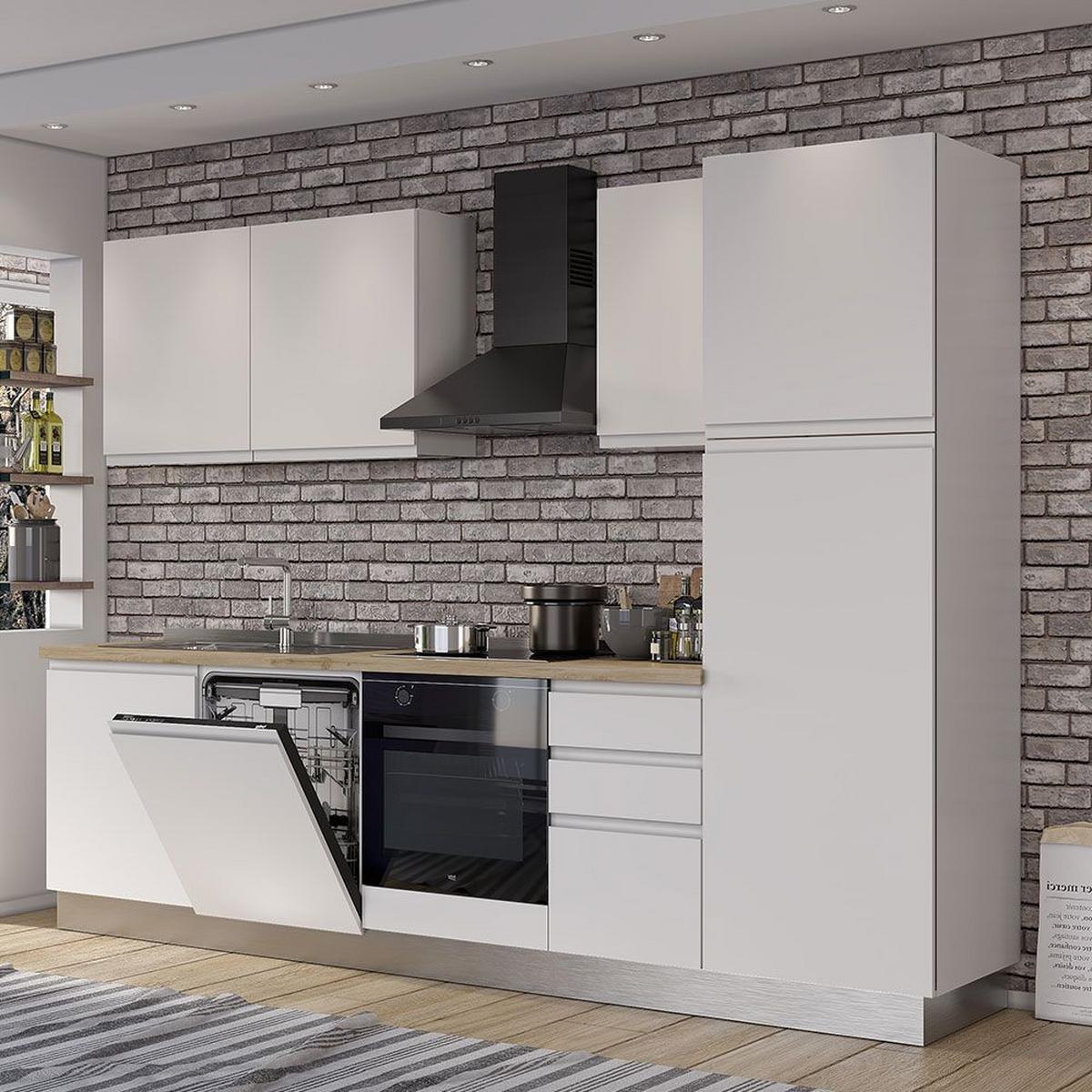 Blok Kuhinja S Aparatima Gilda Gola - bijela/boje hrasta, Moderno, drvni materijal/drvo (285/216/60cm) - Modern Living