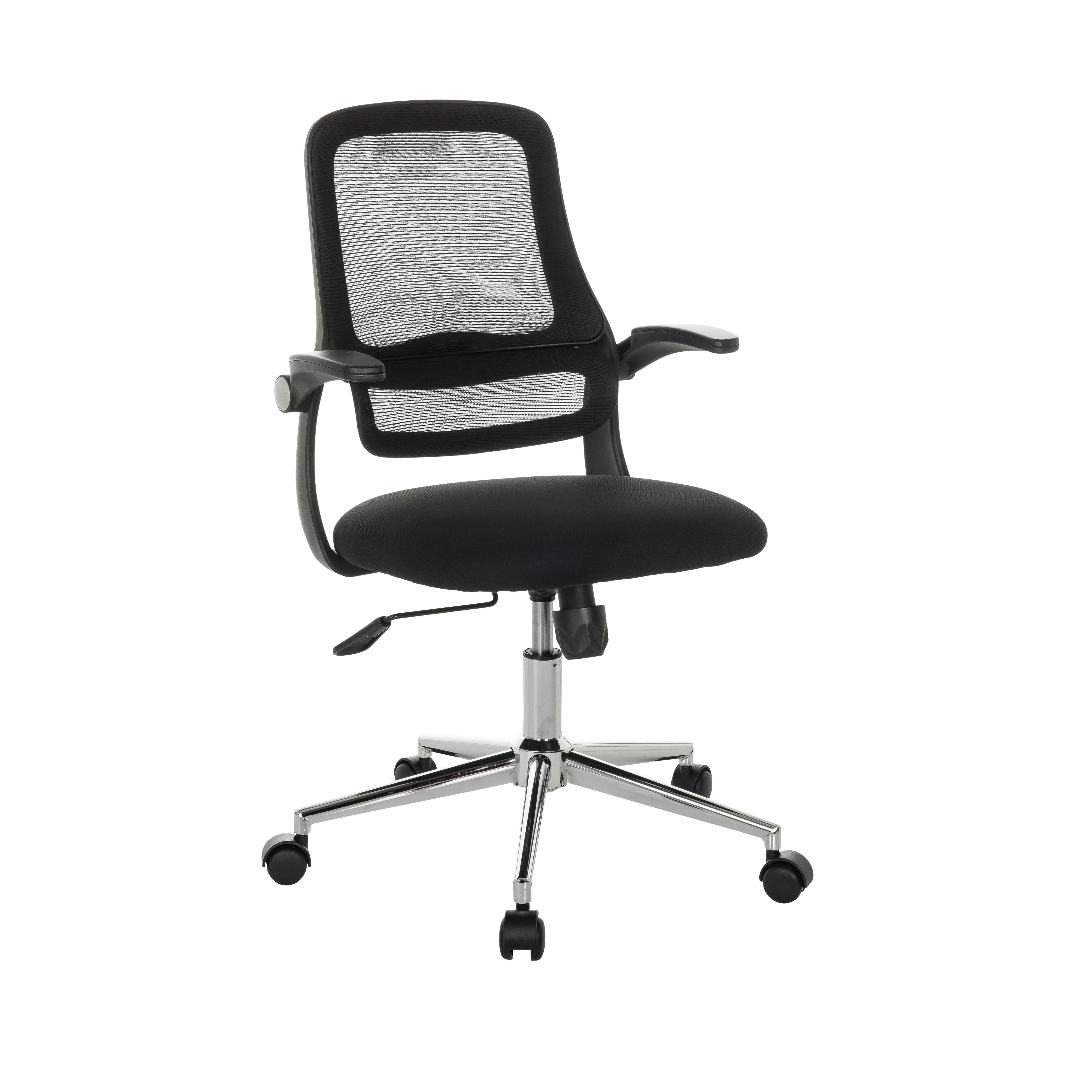 Pisarniški Stol Miko B Eco, Črna - srebrne barve, Moderno, kovina/tekstil (57/92 - 102/53cm) - MID.YOU