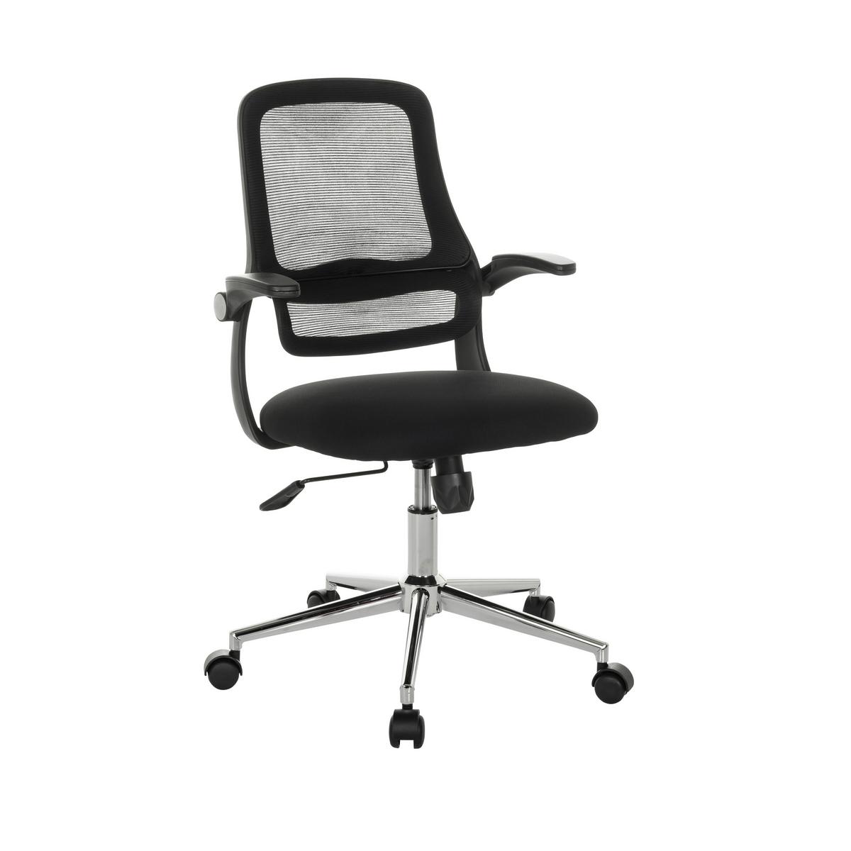 Pisarniški Stol Miko B Eco, Črna - srebrne barve, Moderno, kovina/tekstil (57/92 - 102/53cm) - MID.YOU