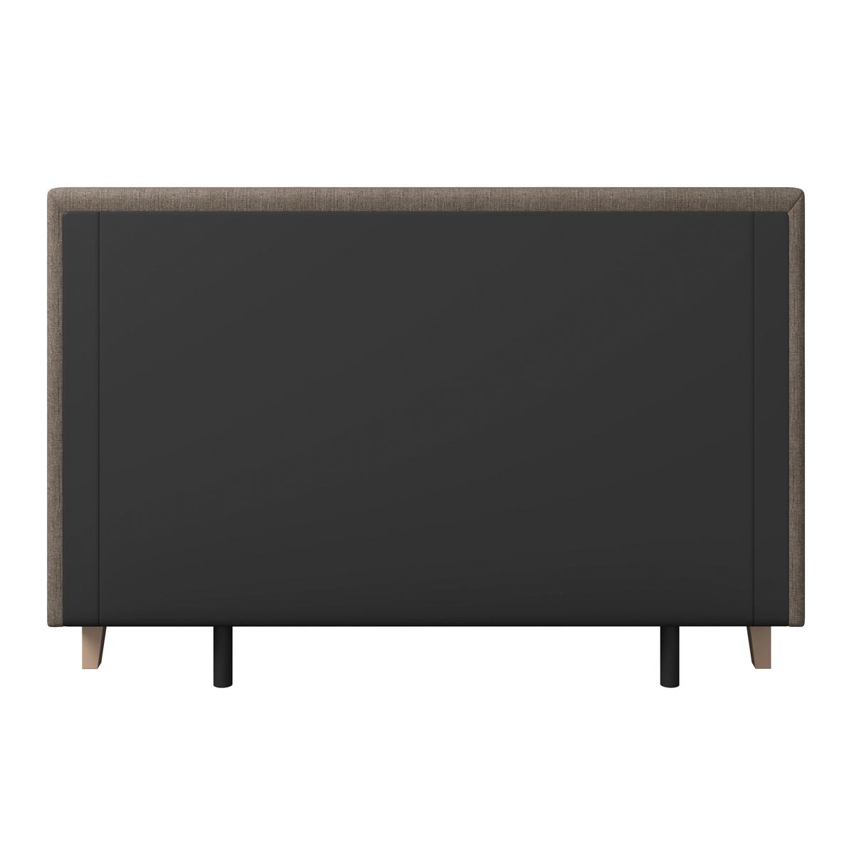 Lit Monza, env. 180/200 cm Braun inkl. Topper - couleur de chêne/marron, Modern, textile/bois (180/200cm) - Bessagi Home