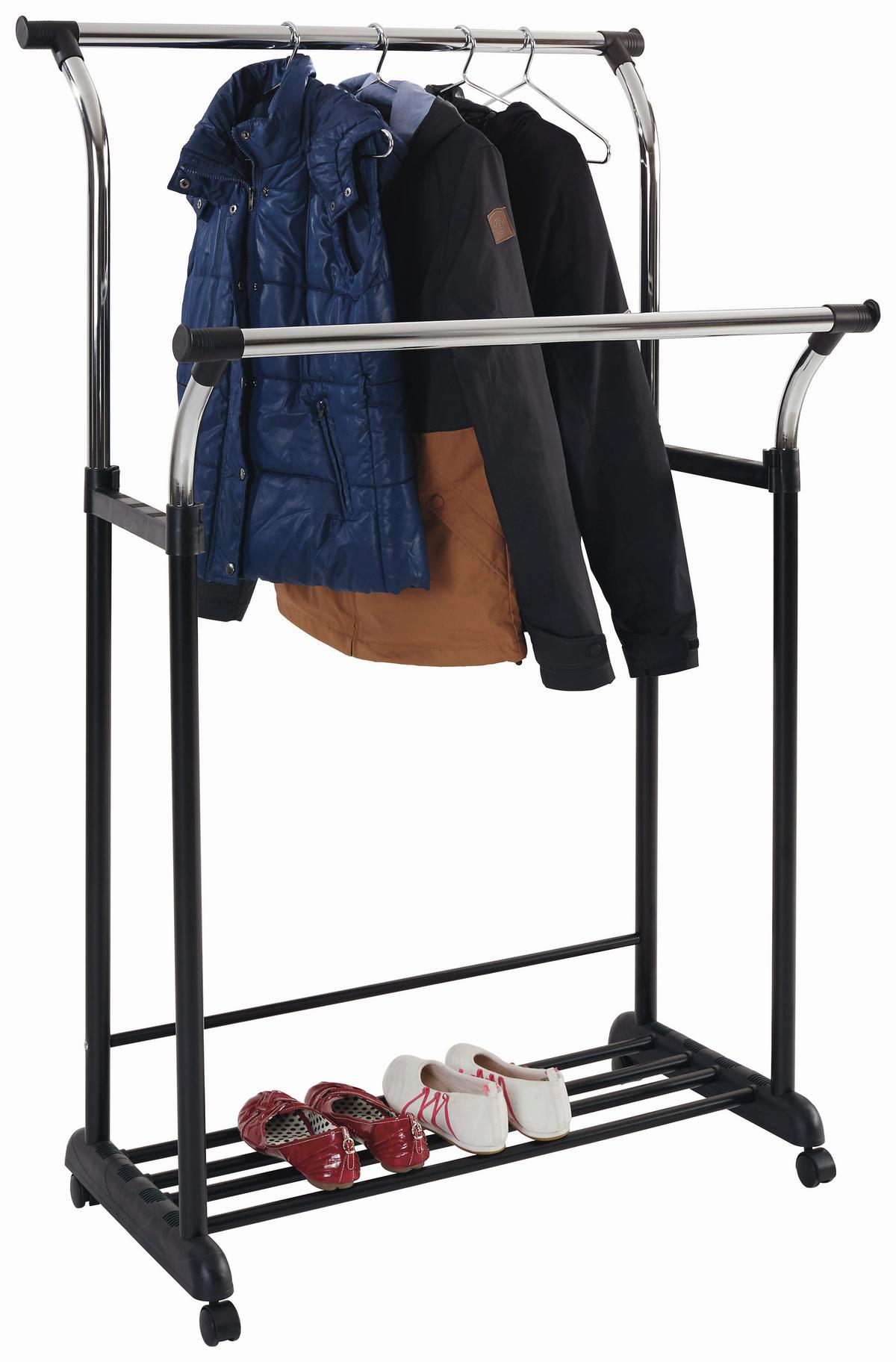 Stalak Za Odjeću Swing 2 - boje kroma/crna, Moderno, metal/plastika (83/104-167/58cm) - Modern Living