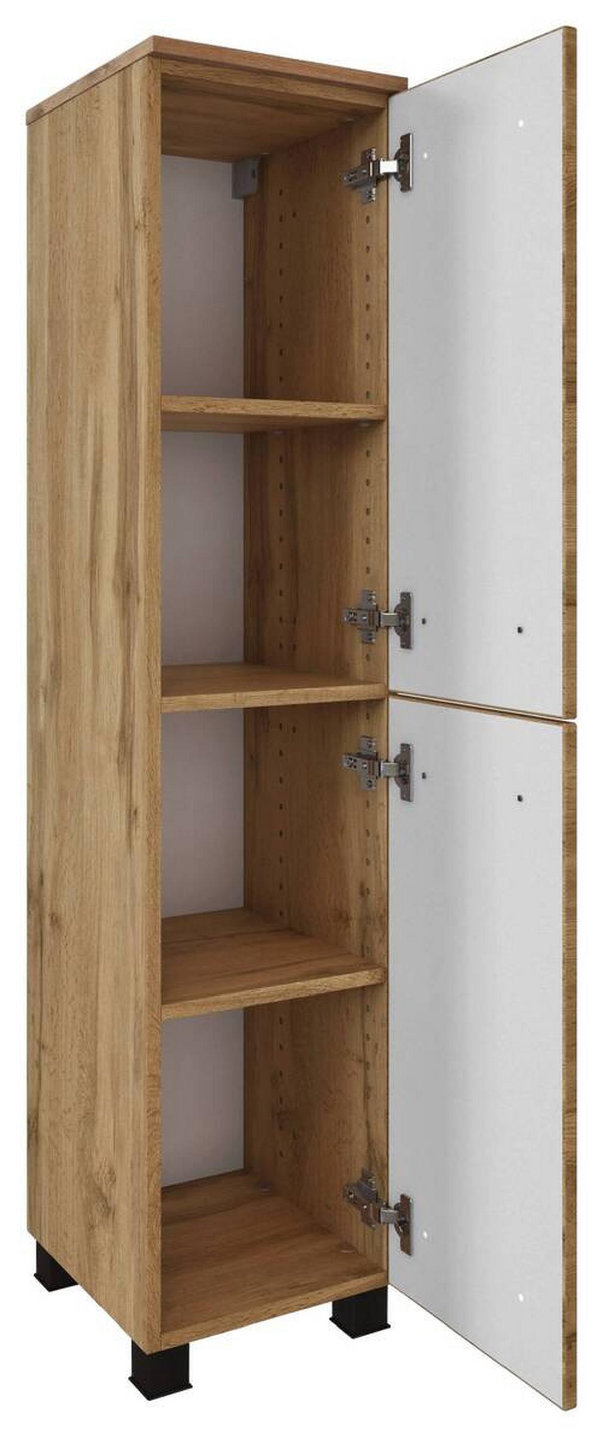 MIDISCHRANK MANCHESTER - Eichefarben/Schwarz, MODERN, Holzwerkstoff/Metall (30/130/35cm) - Held