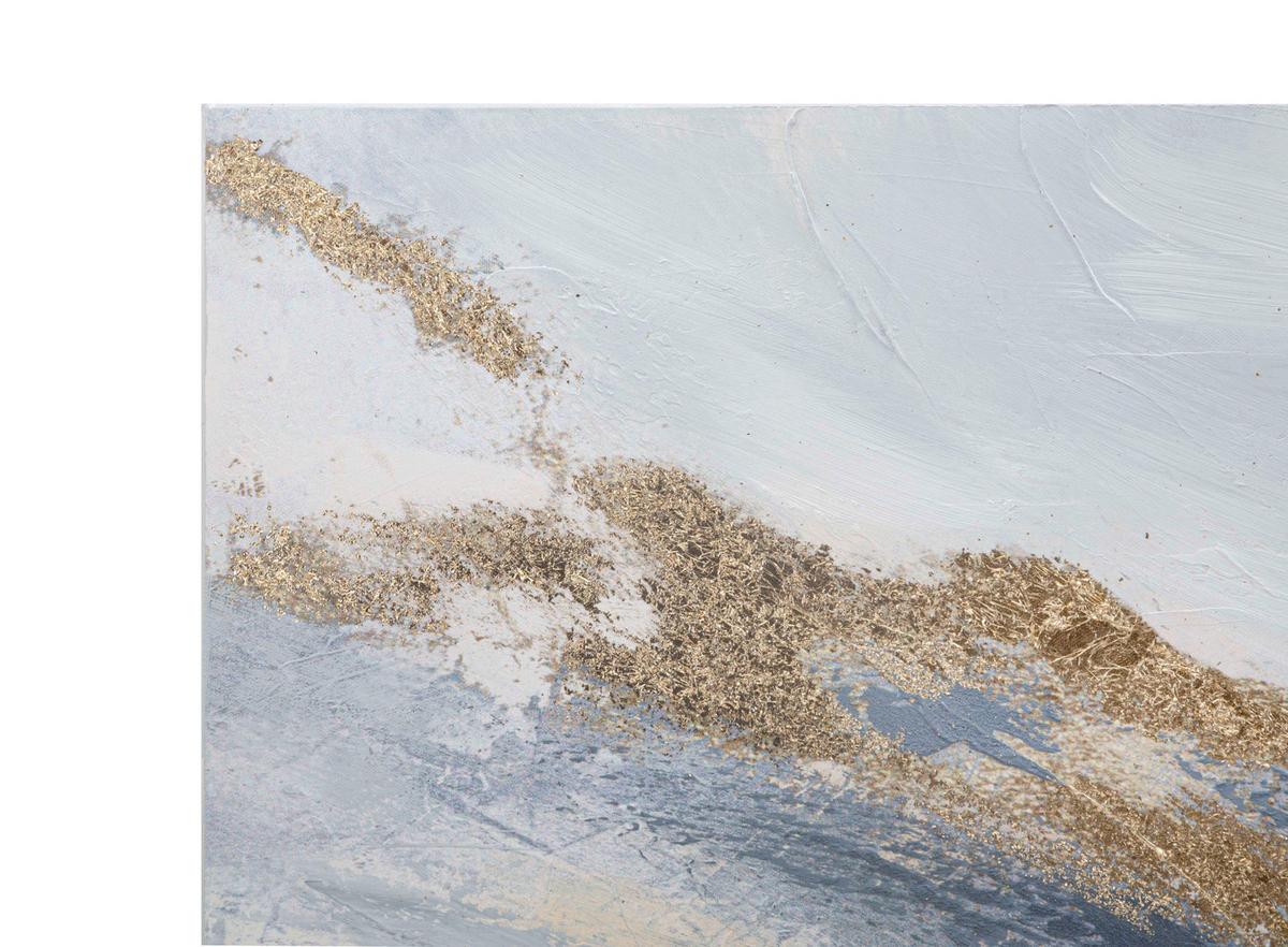Leinwandbild Blau/Grau/Gold ca. 150x80cm - Blau/Goldfarben, Basics, Holz/Textil (150/80/2.7cm)