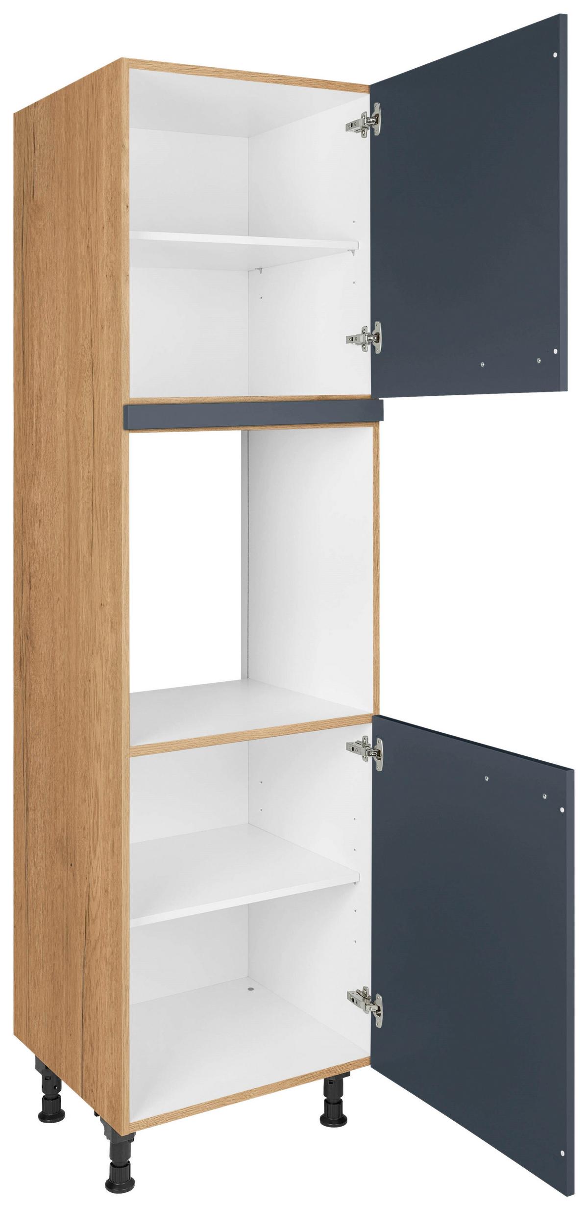 Geräteumbauschrank Easytouch Blau - Blau/Eichefarben, MODERN, Holzwerkstoff/Metall (60/216,6/58cm) - Nobilia