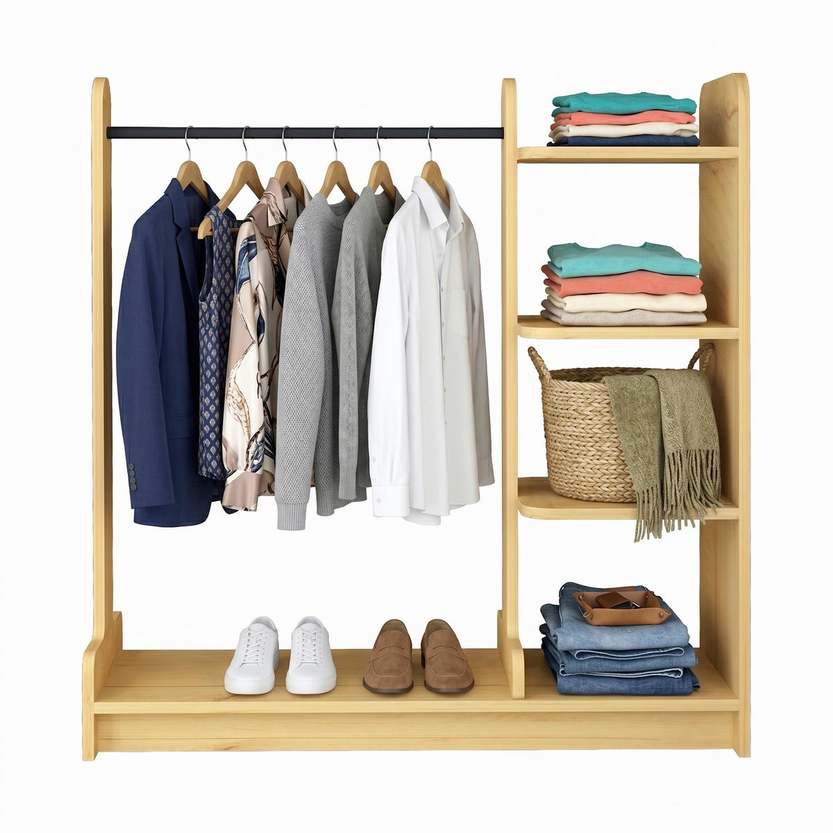 Garderobe Lempu L Honigeiche - Honigeiche, MODERN, Holzwerkstoff/Metall (106/110/35cm) - Livetastic